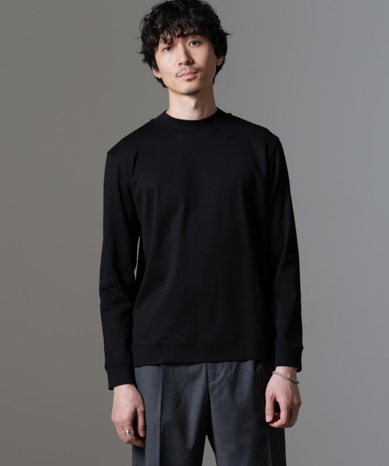 ｢FORMAL JERSEY｣モックネックカットソー長袖