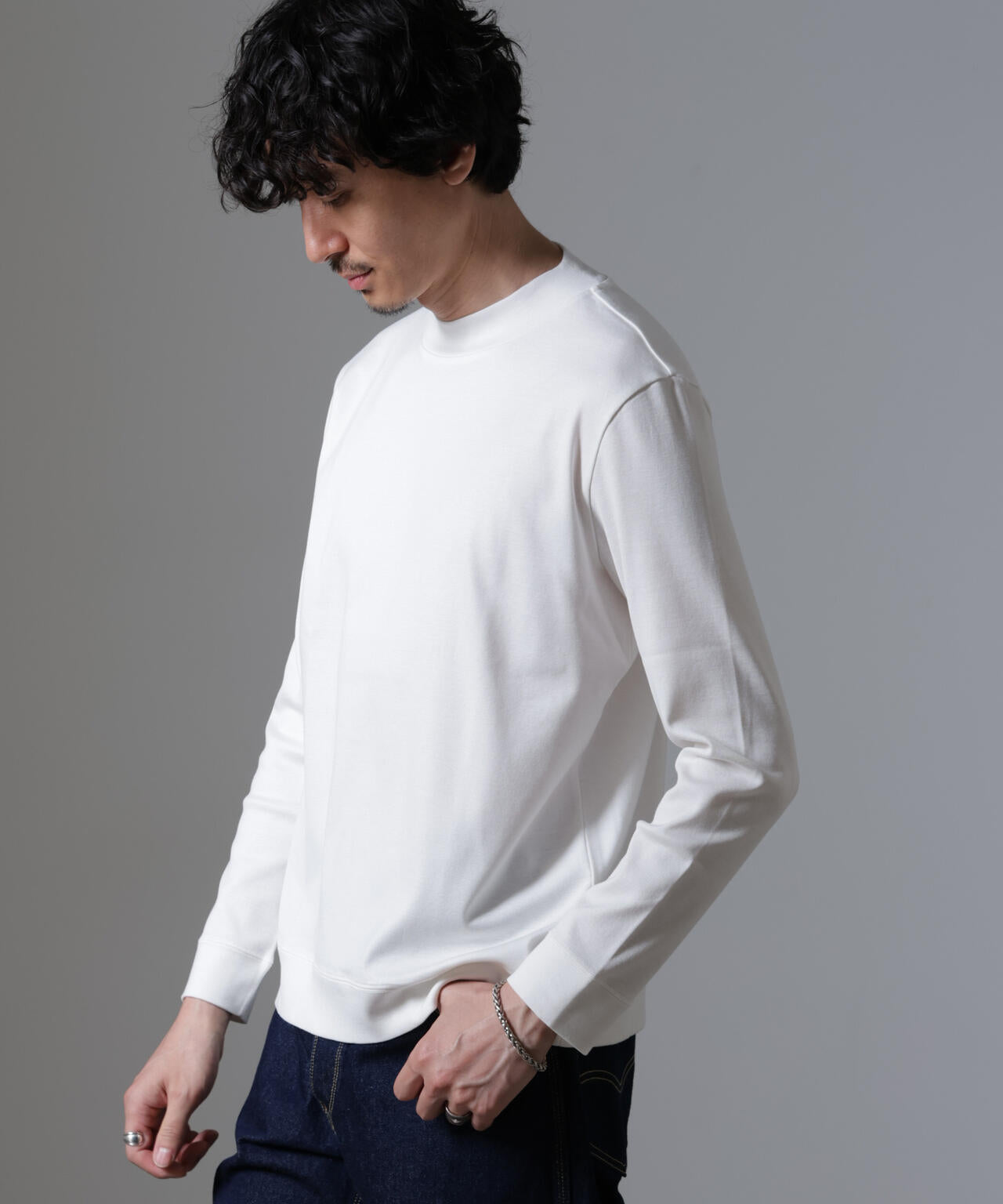 ｢FORMAL JERSEY｣モックネックカットソー長袖