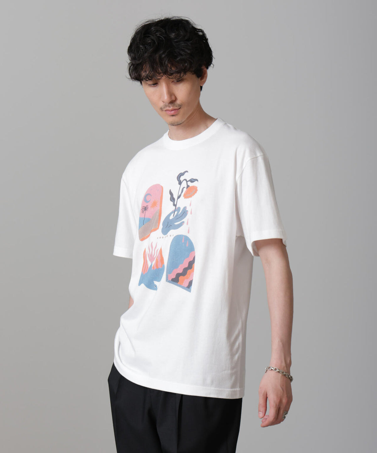 「Toyameg」modern academic FLOWER Tシャツ
