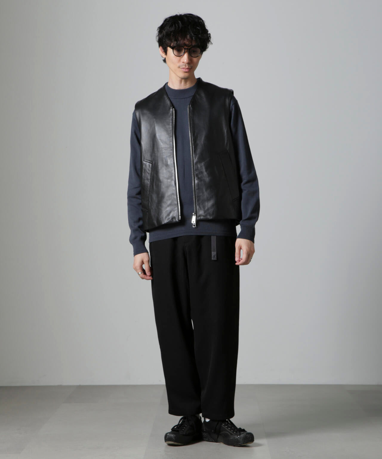 Lamb nappa ジップレザージレ