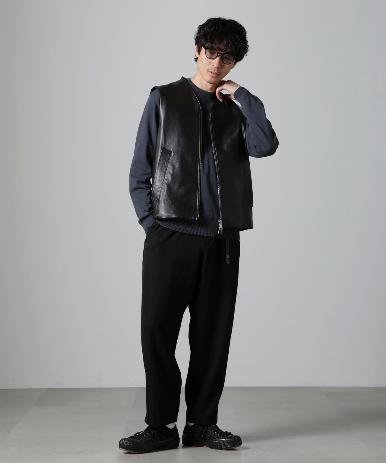 Lamb nappa ジップレザージレ