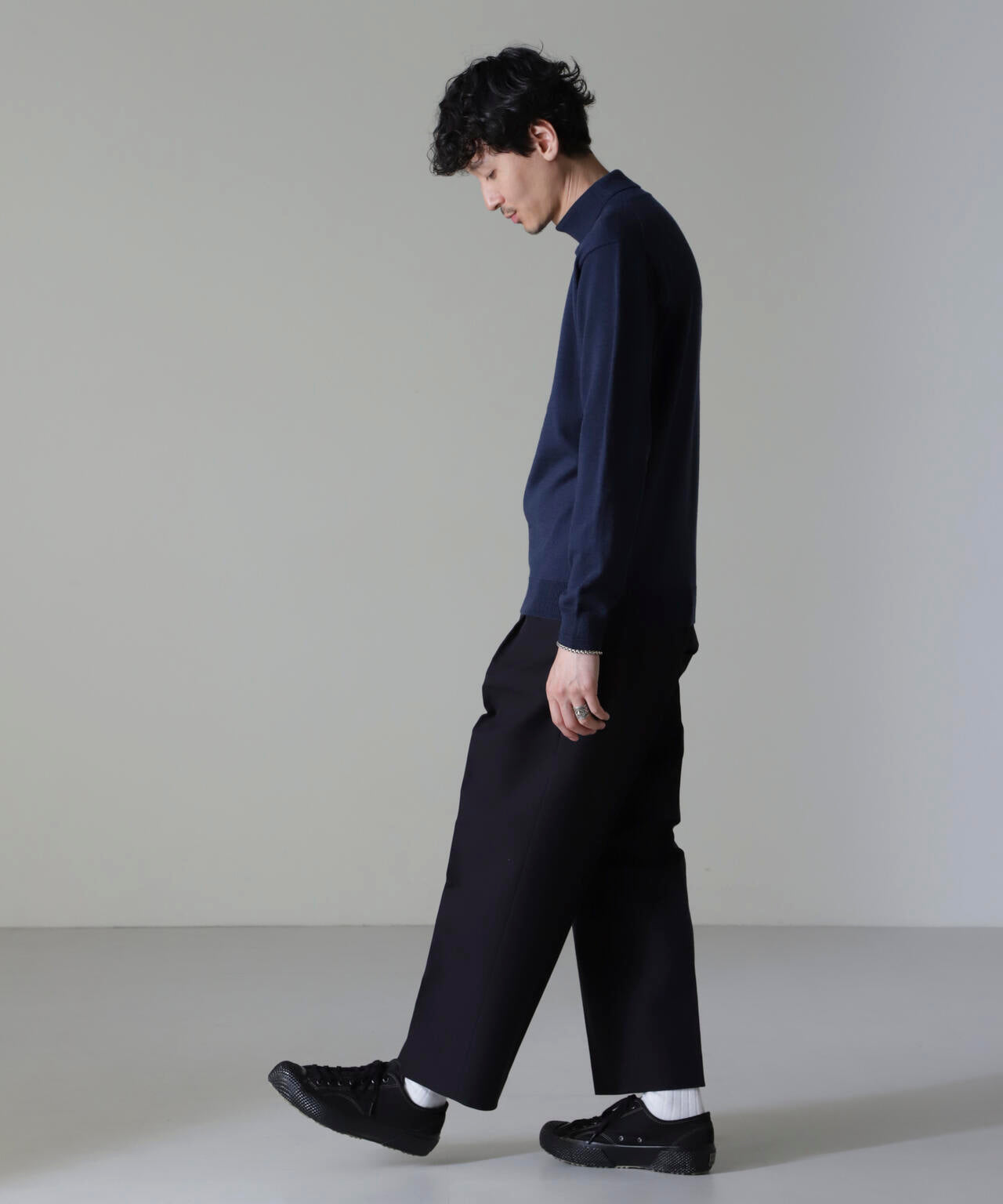 コットンダブルクロステーパークロップドパンツ