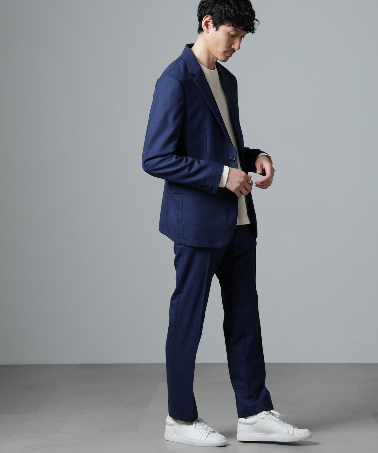 ｢N TROUSERS PREMIUM｣RENURウール混洗えるサキソニーパンツ(セットアップ可)
