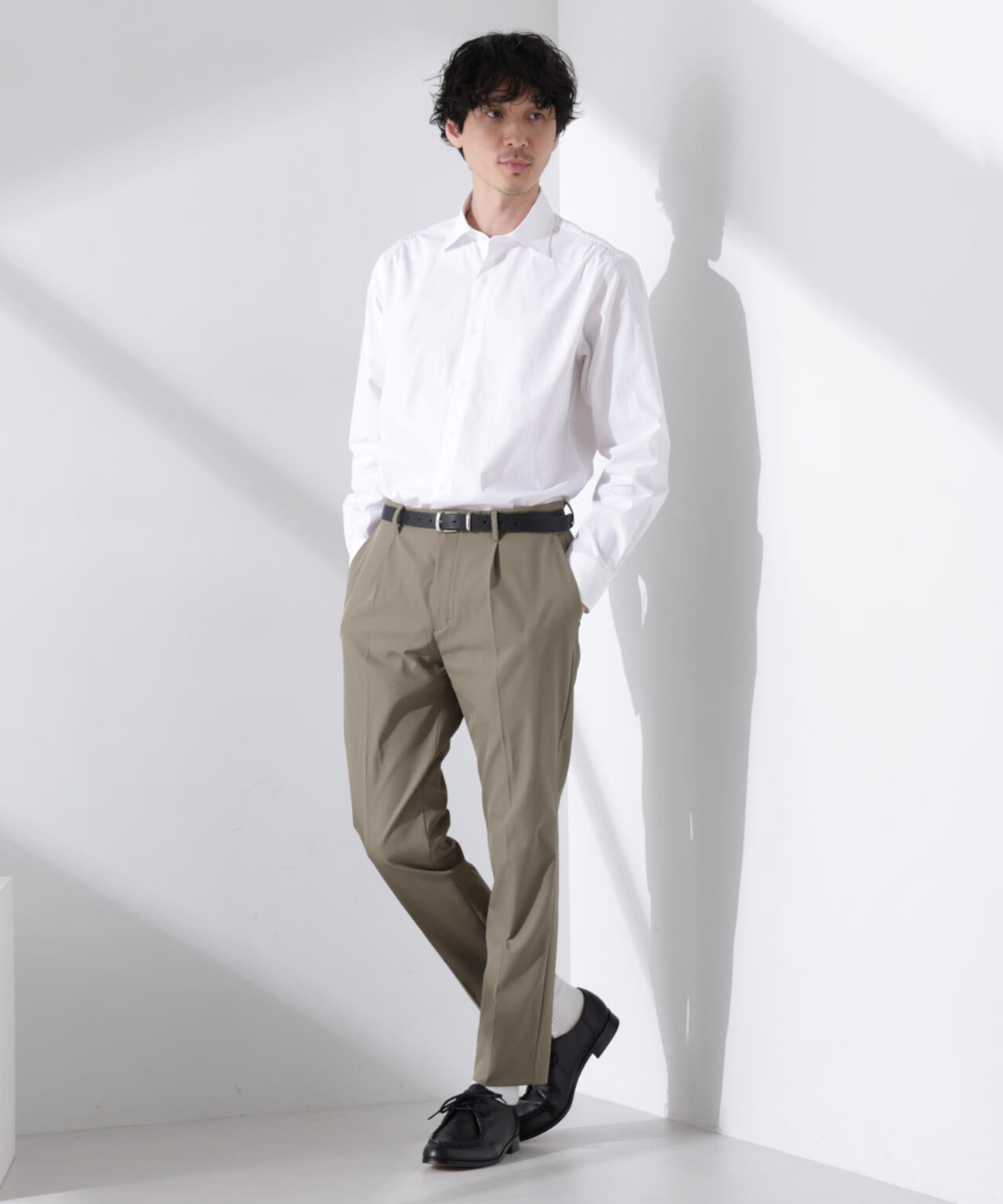 ｢N shirt｣Anti Soaked(R) 汗染み防止セミワイドカラーシャツ長袖