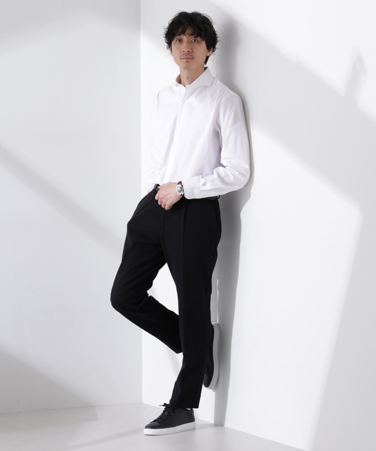 ｢N shirt｣Anti Soaked(R) 汗染み防止ホリゾンタルカラーシャツ長袖