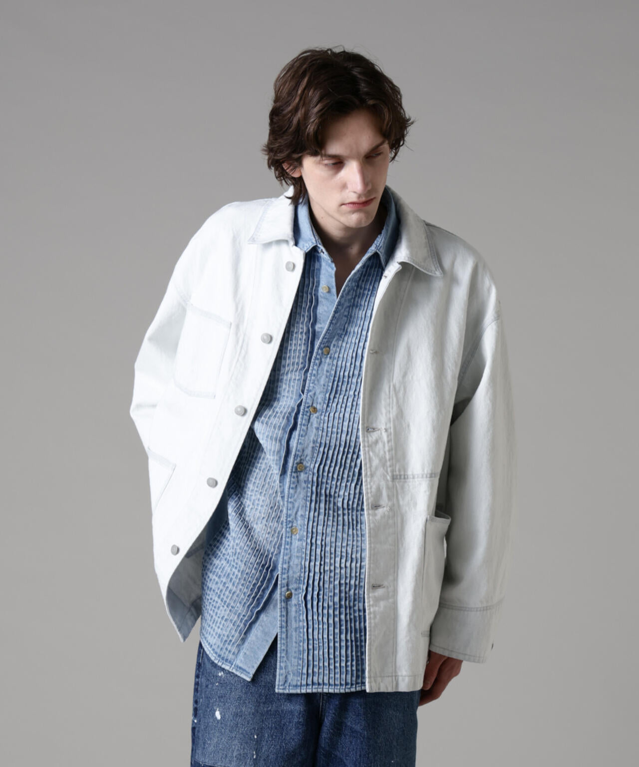 ｢ASSEMBLANC｣ピンタックデニムシャツ