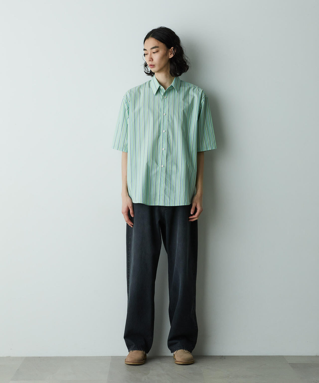 「HOTEL PALACE」オテルパラス レギュラーカラールーズシルエット 半袖シャツ