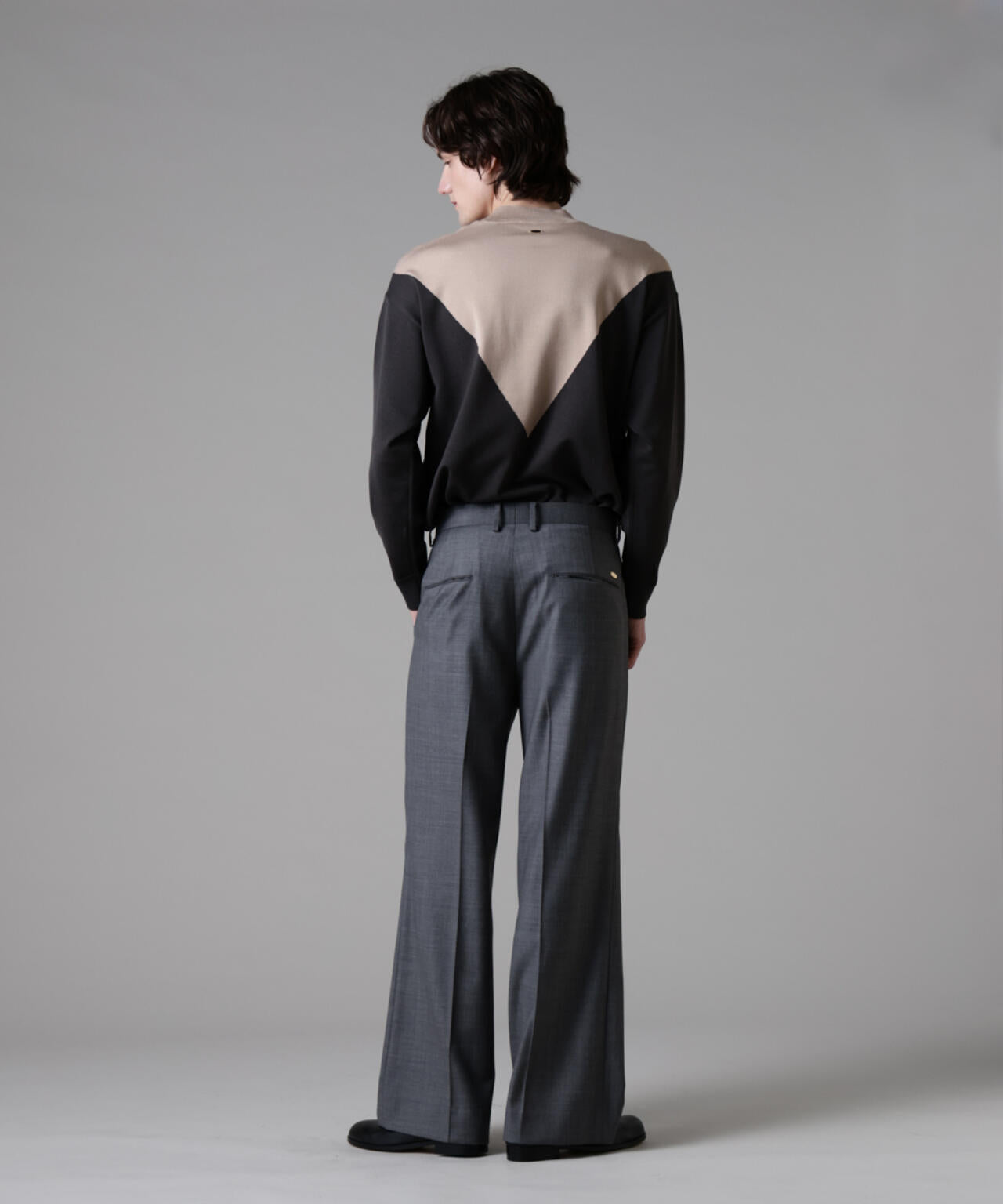 「ASSEMBLANC」シルクブレンドカラーブロックモックニット