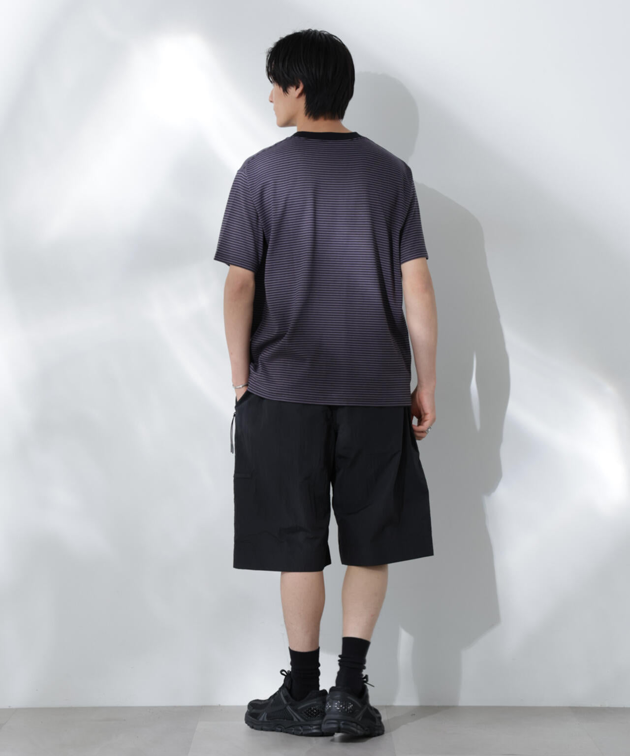 Anti Soaked(R)  汗染み防止 ボーダーミドルシルエットTシャツ