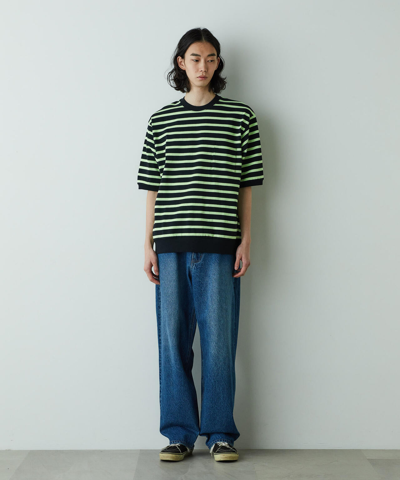 「HOTEL PALACE」オテルパラス ドライタッチバスクボーダールーズシルエットTシャツ