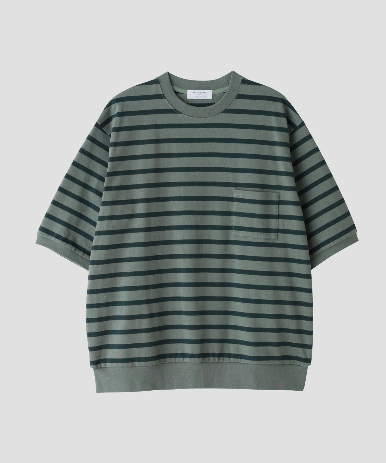 「HOTEL PALACE」オテルパラス ドライタッチバスクボーダールーズシルエットTシャツ