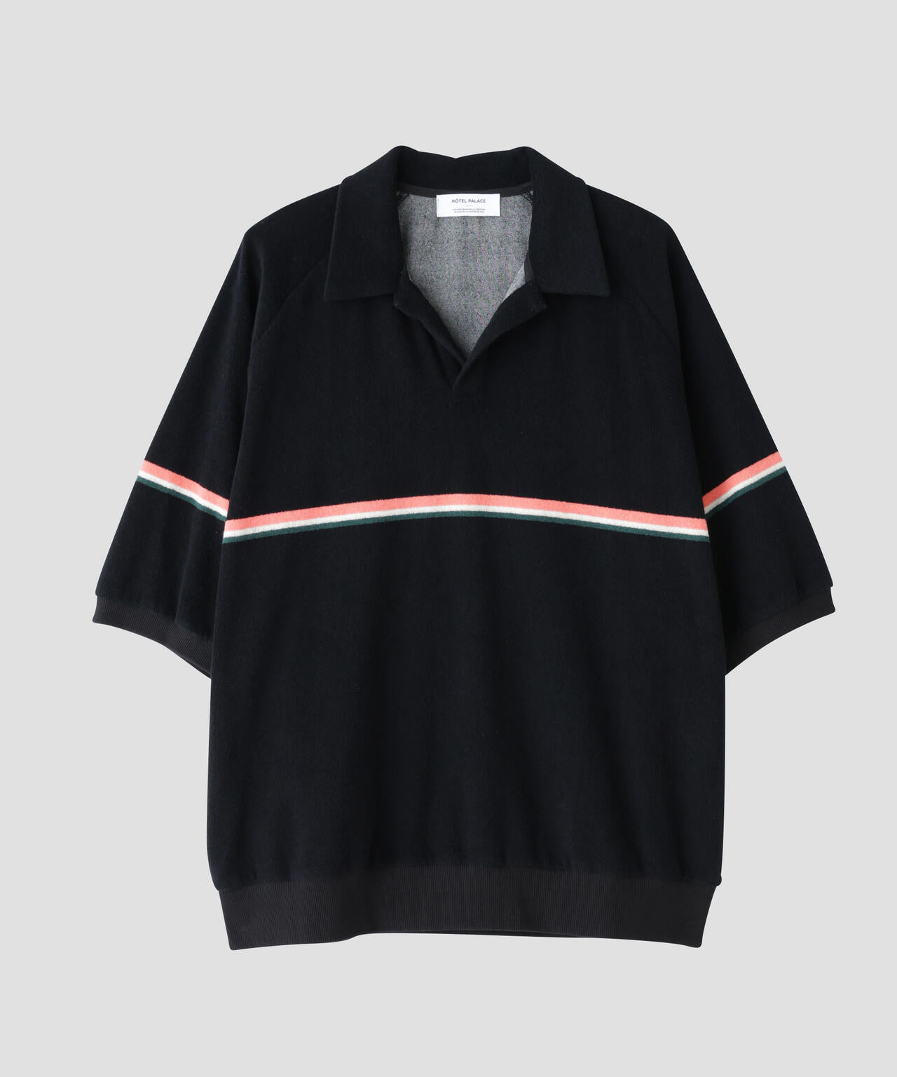 「HOTEL PALACE」オテルパラス レトロボーダーパイルスキッパーシャツ