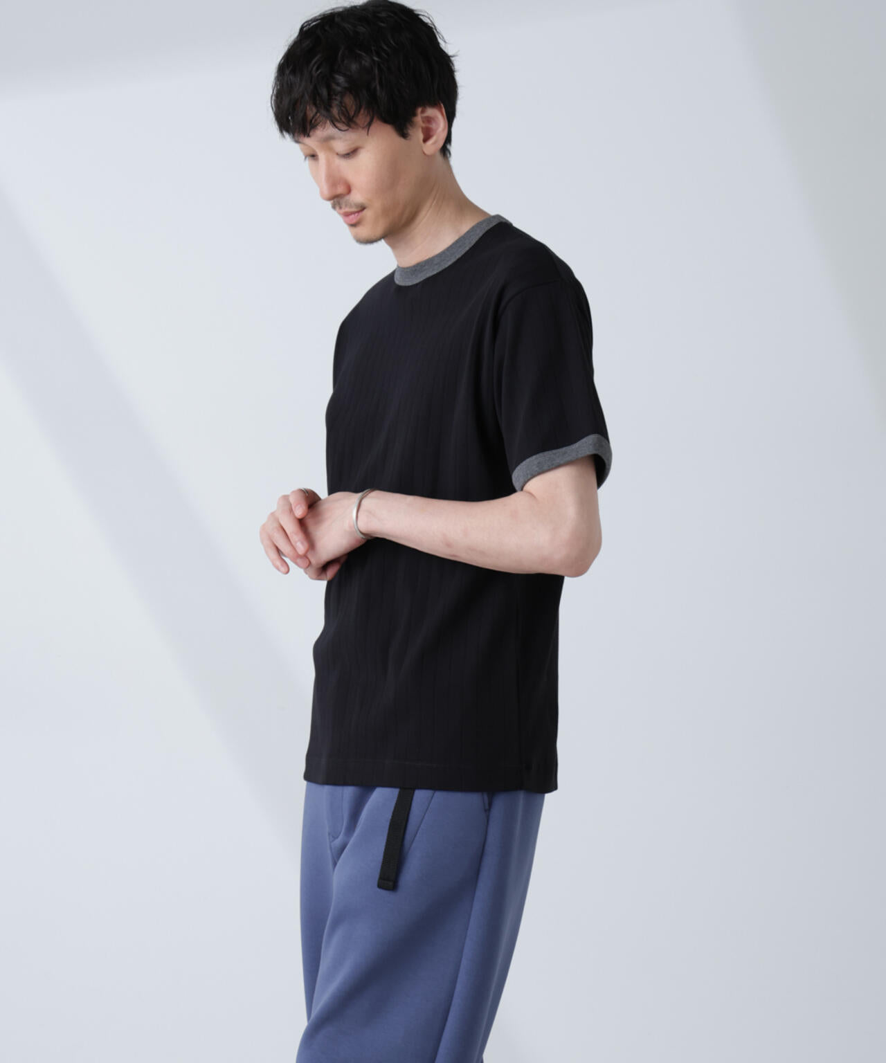 「NJ/CLUB」 針抜きリンガーTシャツ