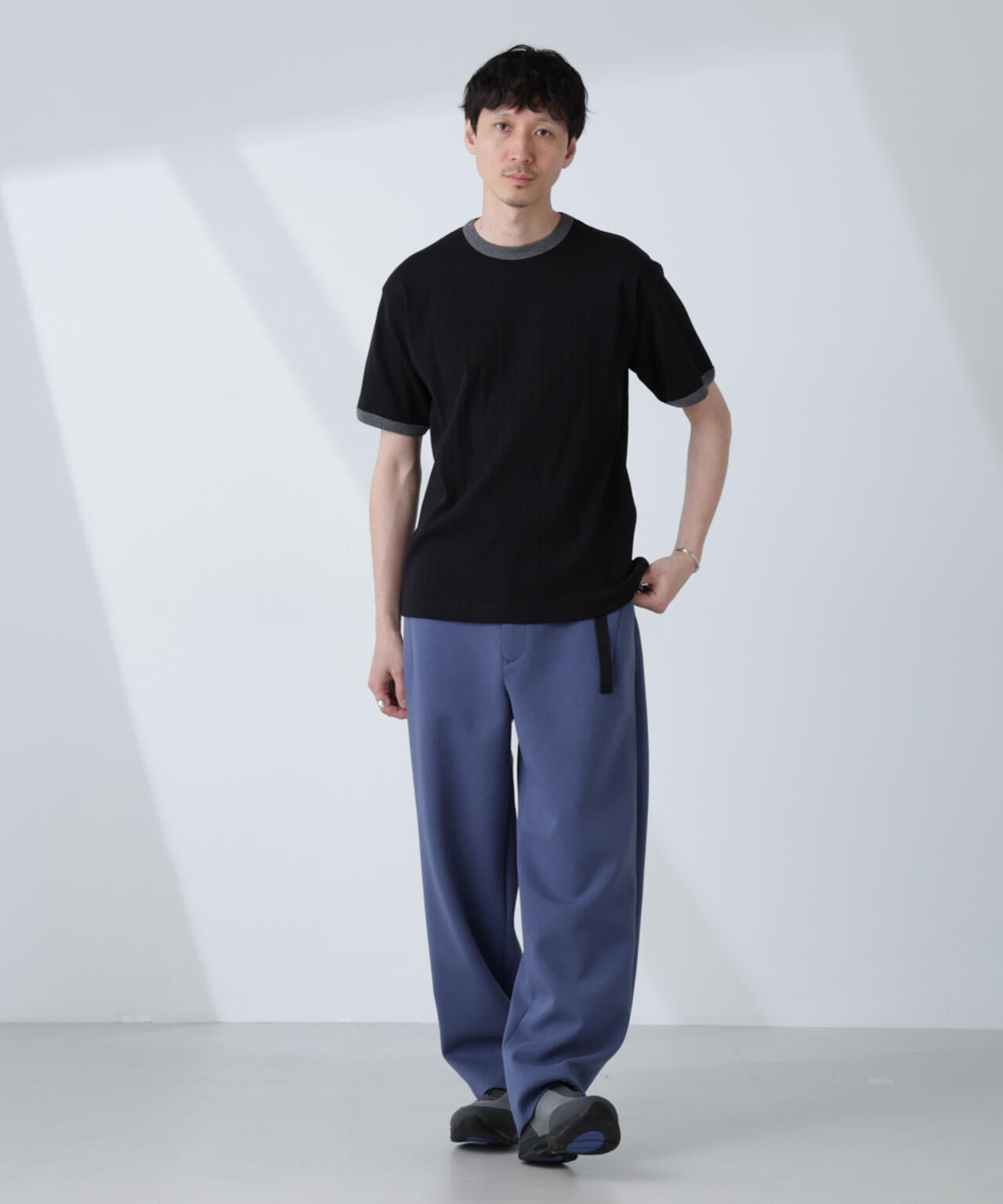 「NJ/CLUB」 針抜きリンガーTシャツ