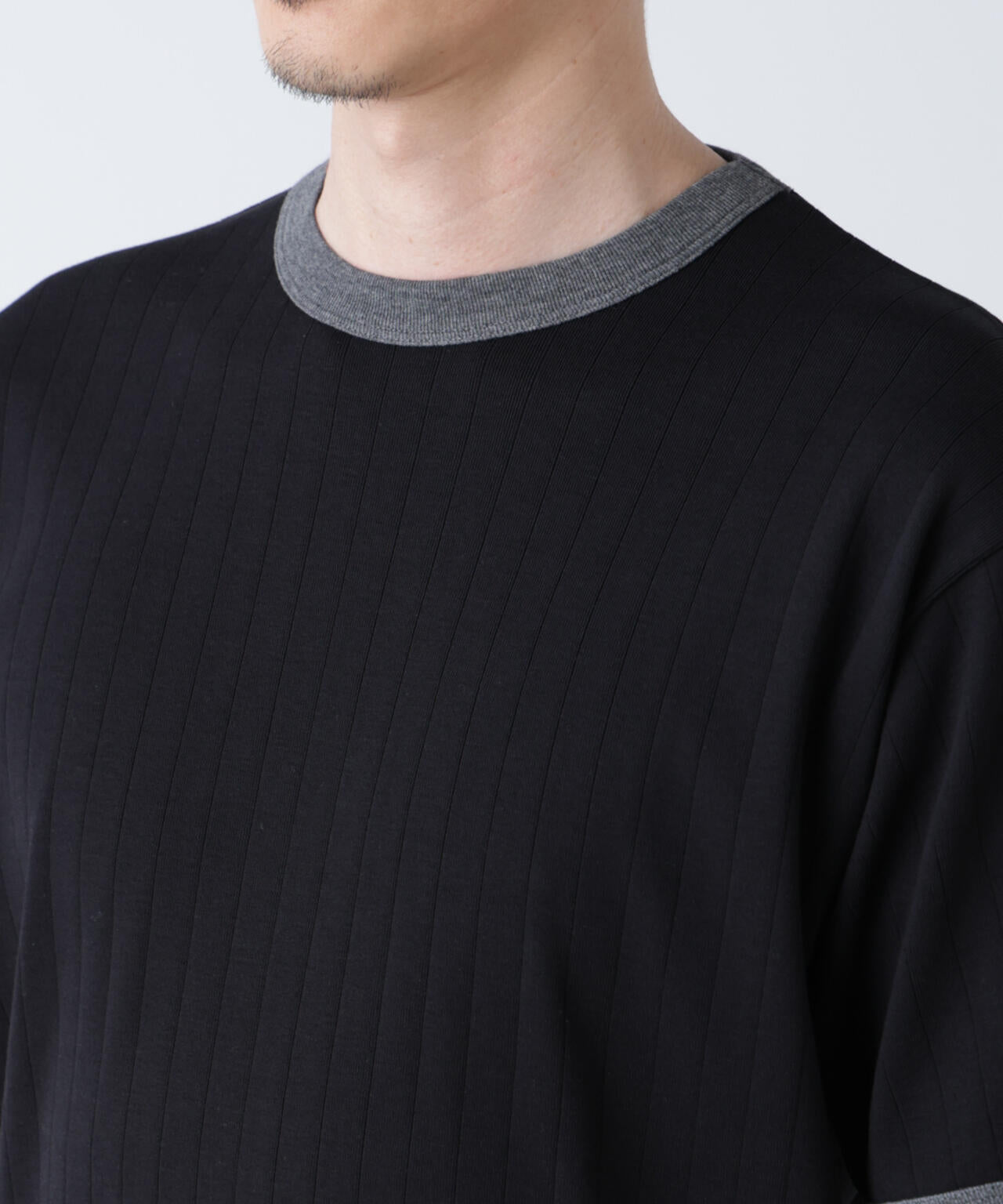 「NJ/CLUB」 針抜きリンガーTシャツ