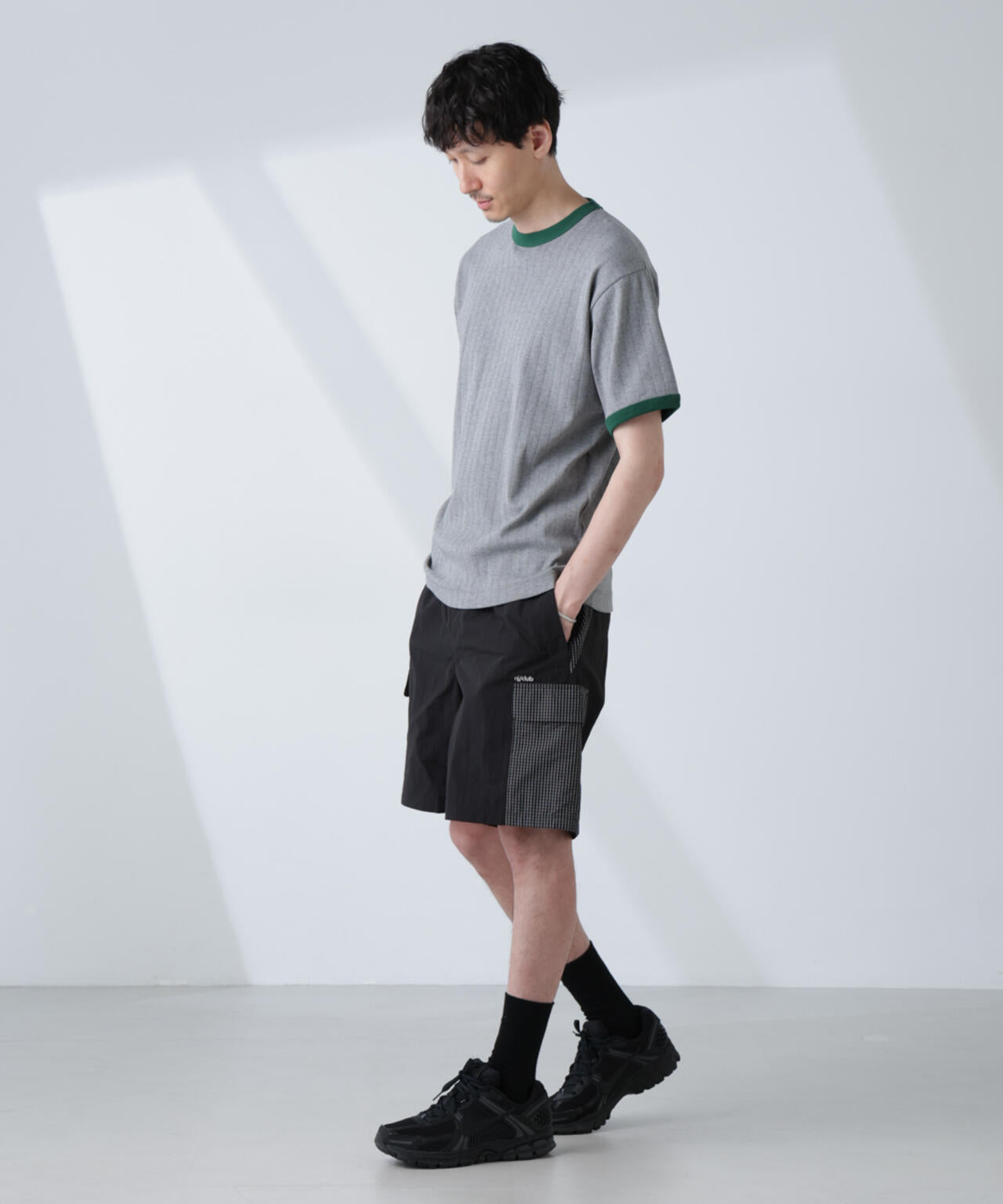「NJ/CLUB」 針抜きリンガーTシャツ