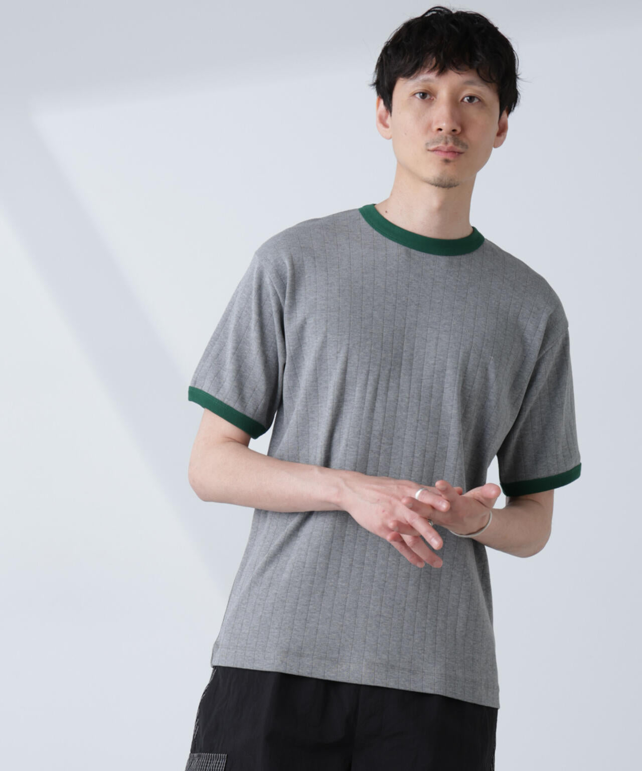 「NJ/CLUB」 針抜きリンガーTシャツ