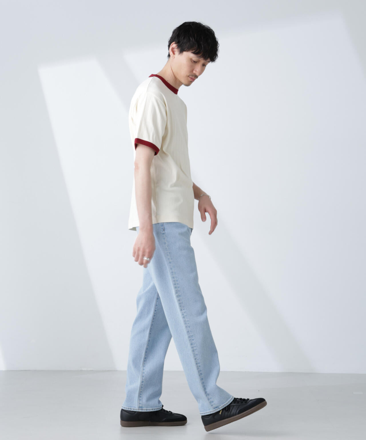 「NJ/CLUB」 針抜きリンガーTシャツ