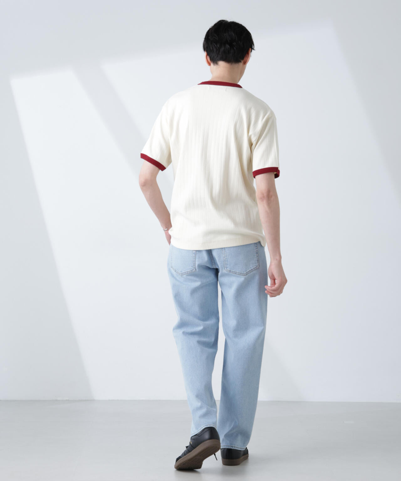 「NJ/CLUB」 針抜きリンガーTシャツ