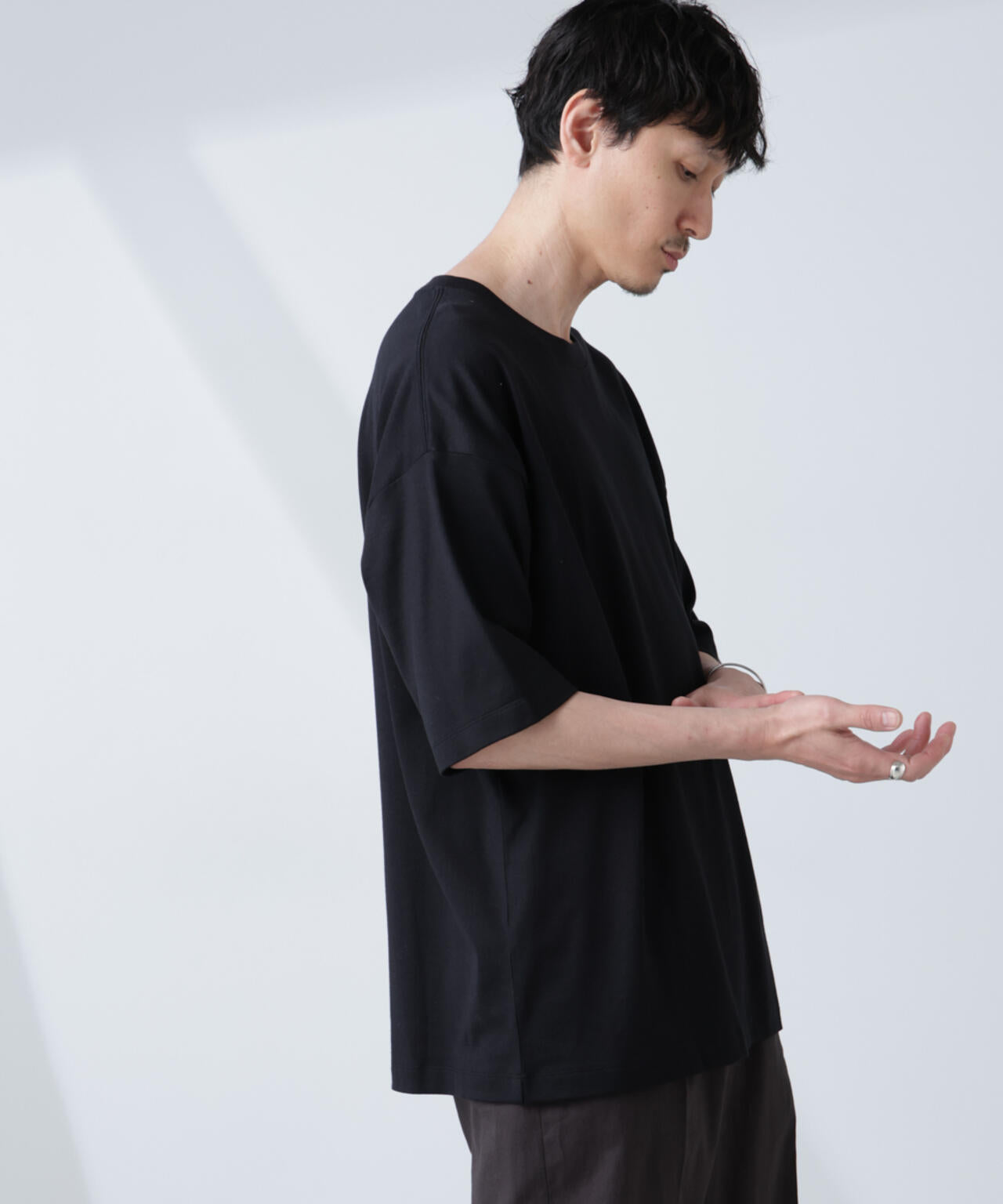 WEB限定/Anti Soaked(R)  汗染み防止 クルーネック ビッグシルエットTシャツ