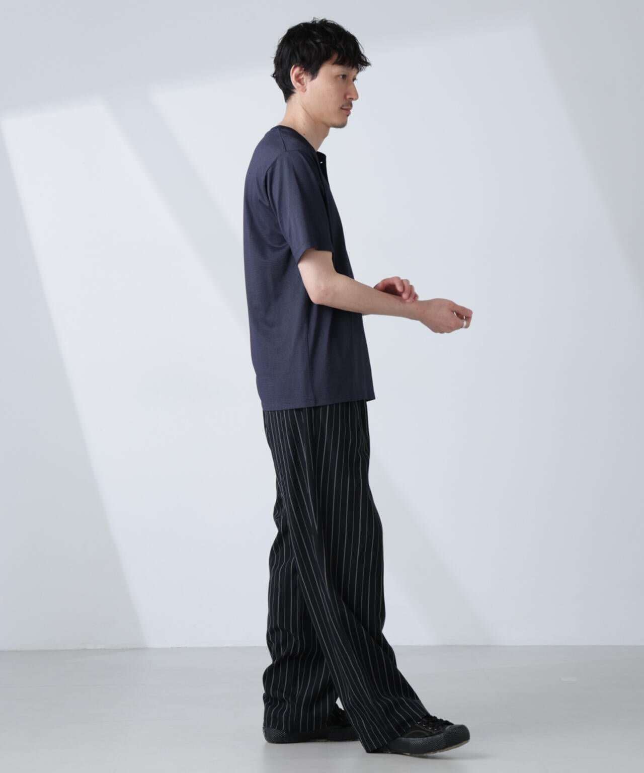 ソラーロライトストレッチヘンリーネックTシャツ（セットアップ可）
