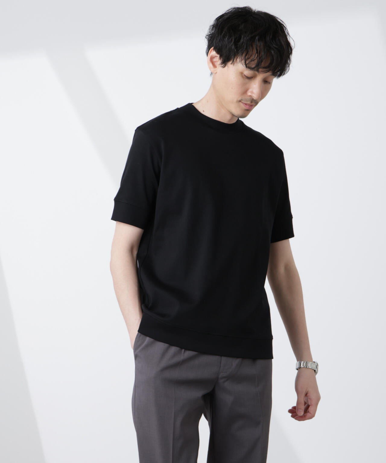 [FORMAL JERSEY]モックネックカットソー半袖