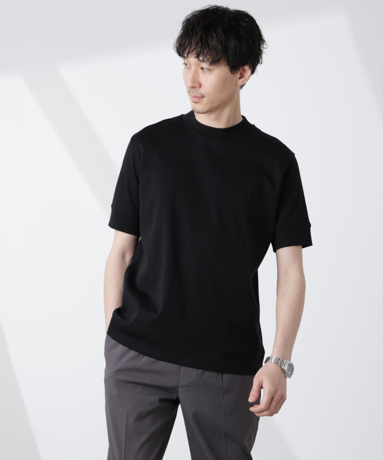[FORMAL JERSEY]モックネックカットソー半袖