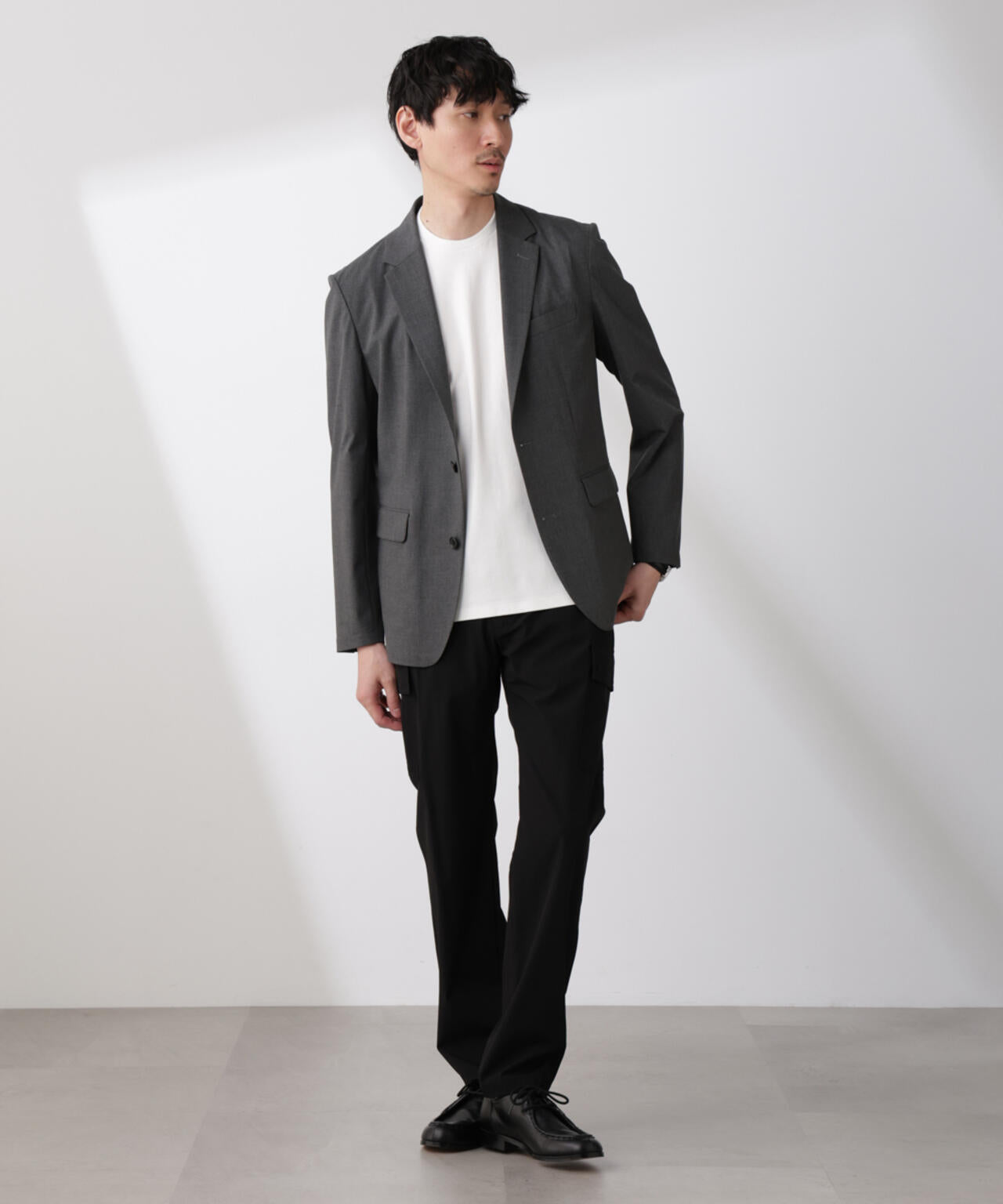 「N trousers」スリムストレッチ カーゴパンツ