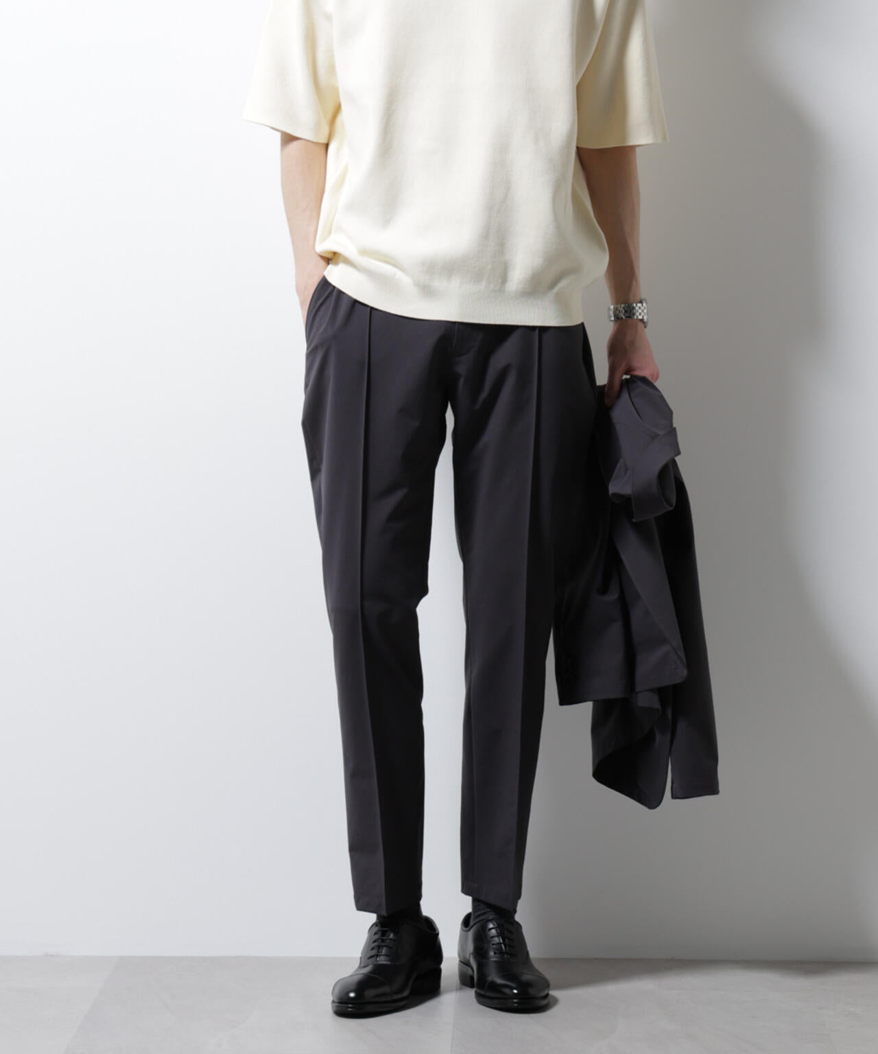 「N TROUSERS BASIC」ダントツオチール防汚テックストレッチパンツ(セットアップ可)