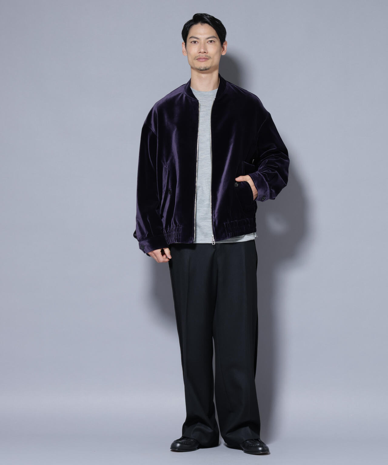 ｢ASSEMBLANC｣ コットンシルクベルベットブルゾン