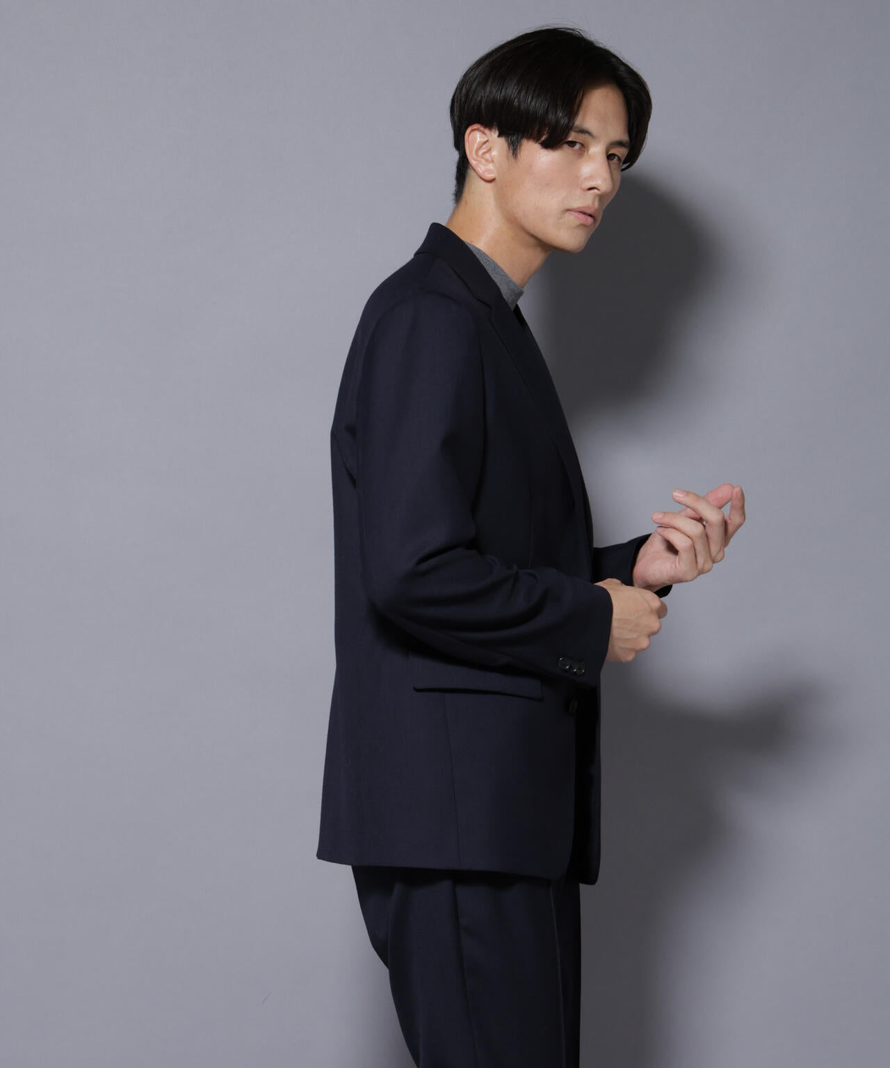 「N JACKET PREMIUM」RENU(R) ウール混洗えるサキソニージャケット（セットアップ可）