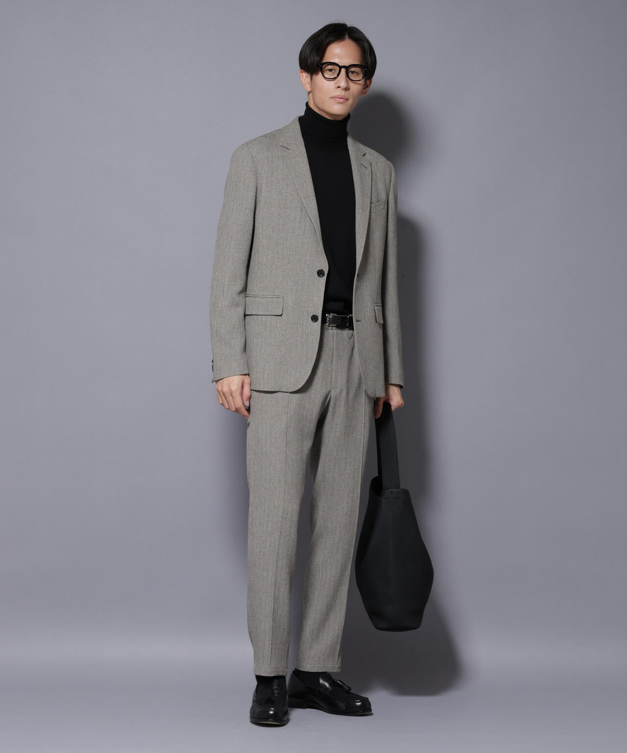 ｢N JACKET BASIC｣ 洗えるMIXツイードストレッチジャケット(セットアップ可)