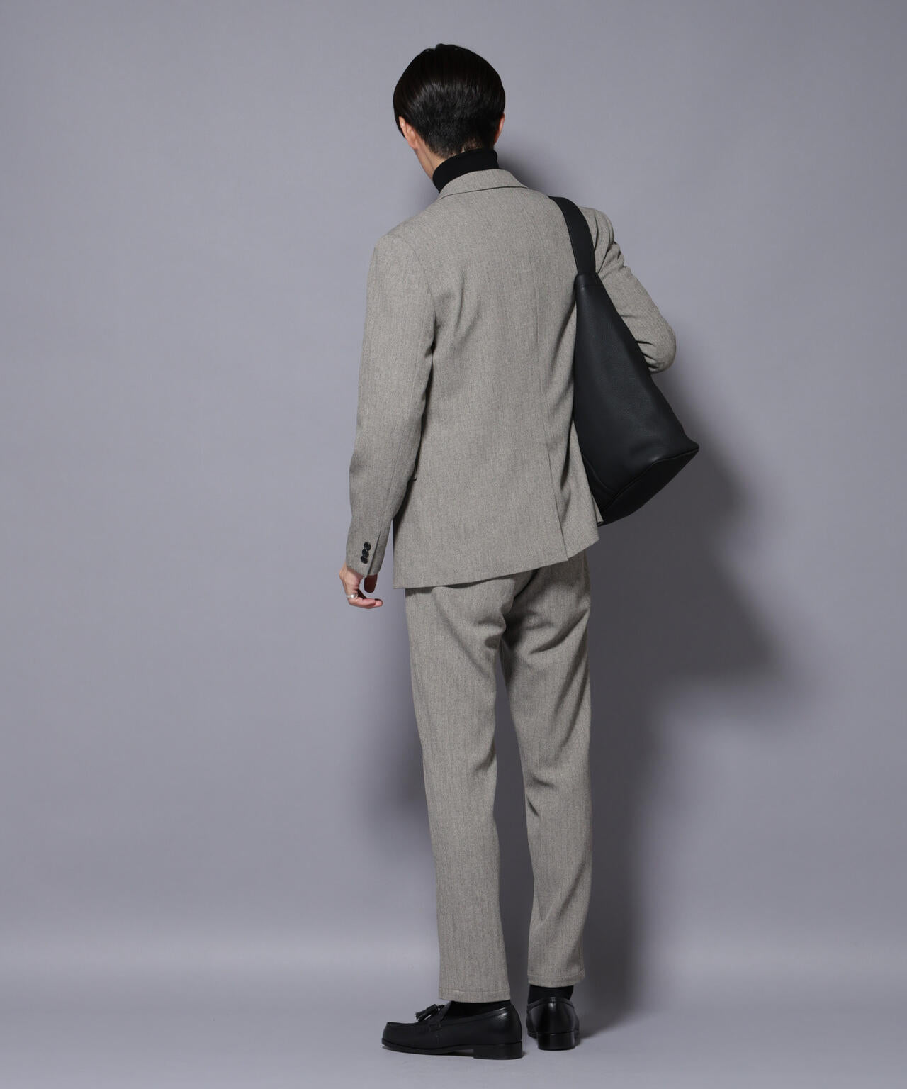 ｢N JACKET BASIC｣ 洗えるMIXツイードストレッチジャケット(セットアップ可)