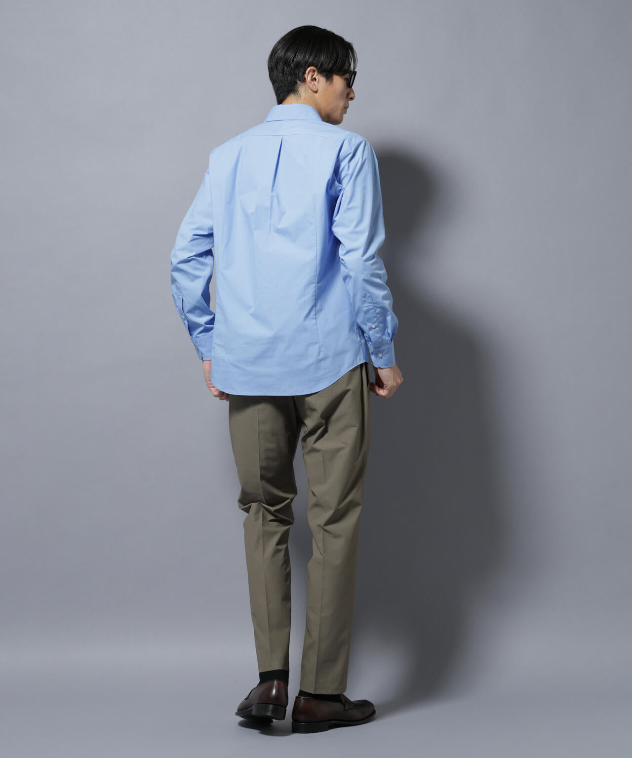 「N shirt」Anti Soaked(R)汗染み防止ホリゾンタルカラーシャツ長袖