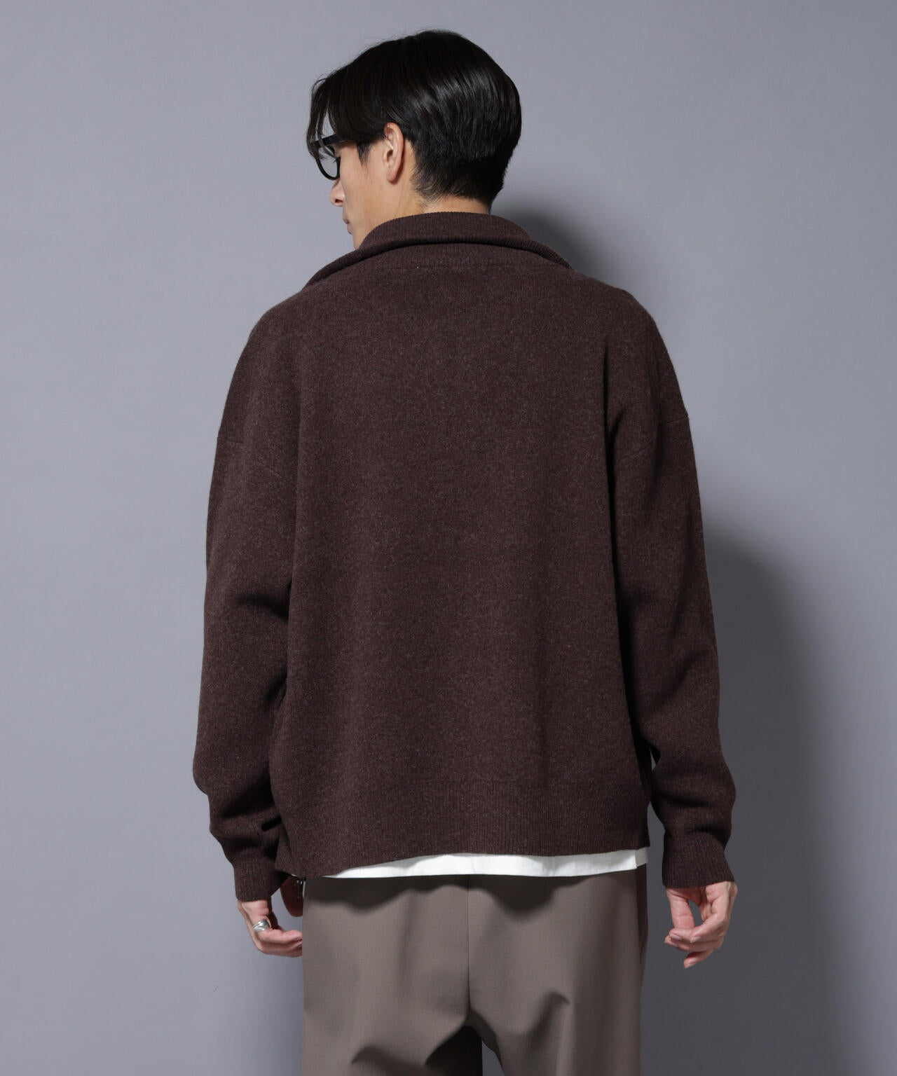 ウールカシミヤドライバーズニット