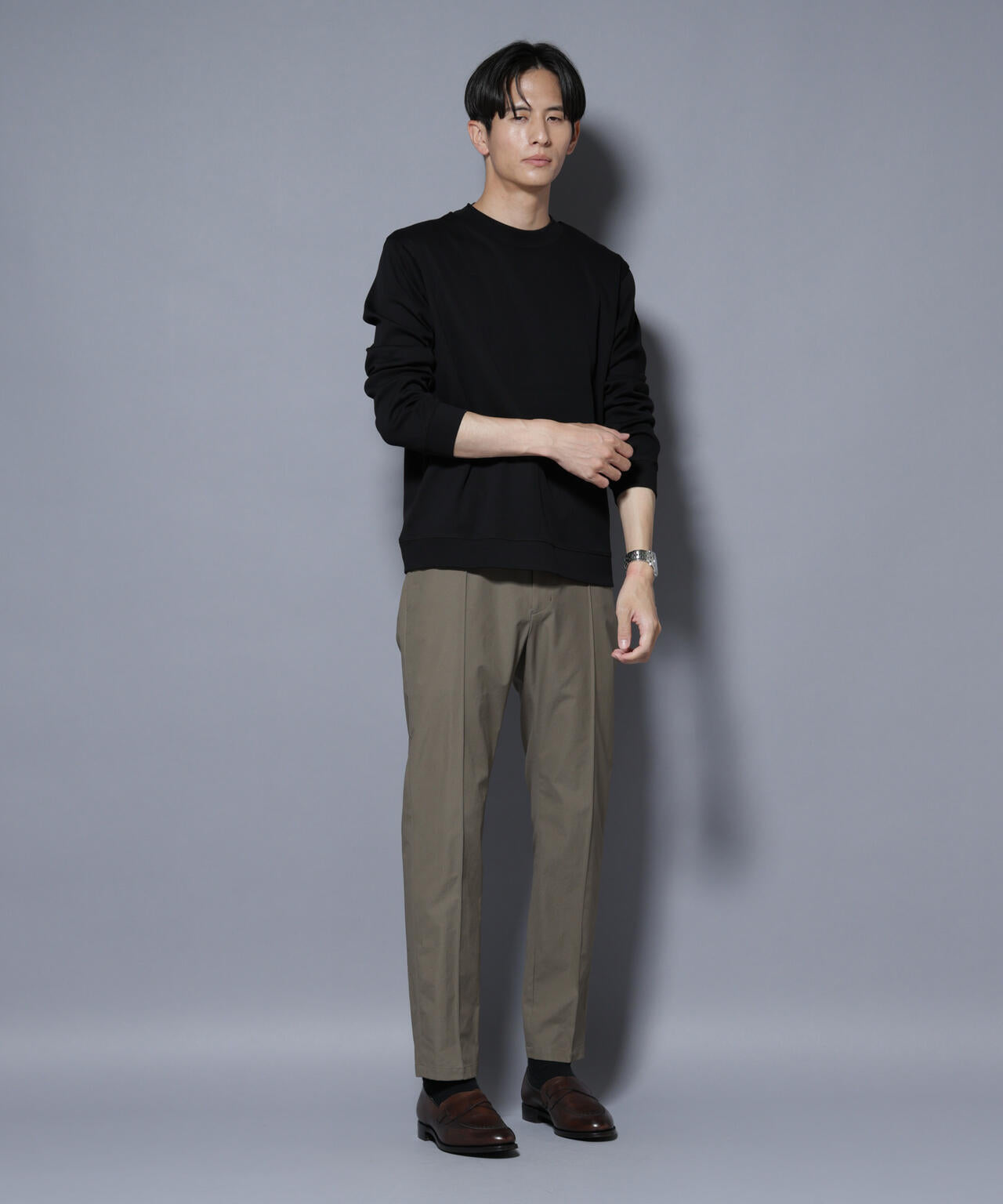「FORMAL JERSEY」モックネックカットソー長袖