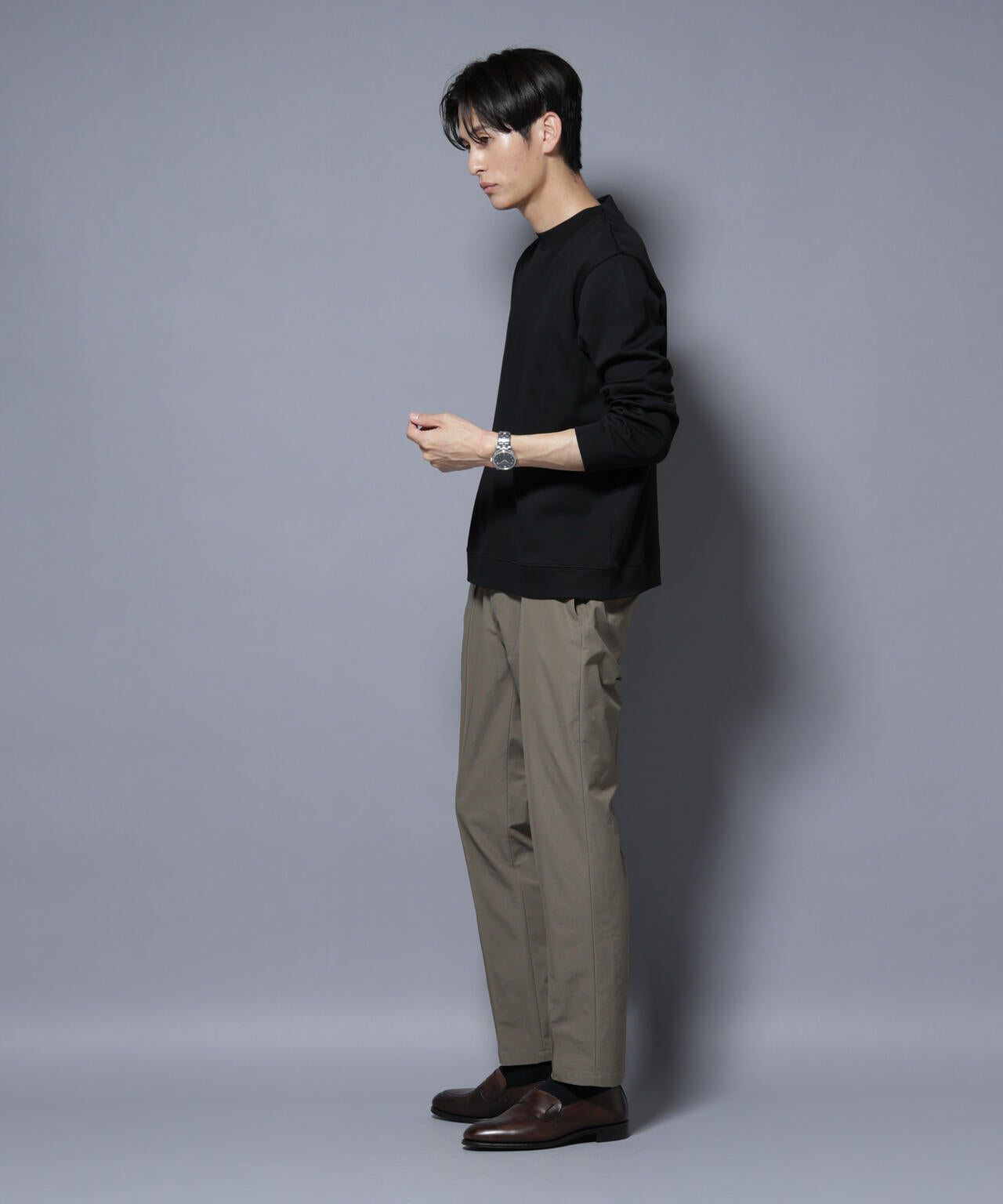 「FORMAL JERSEY」モックネックカットソー長袖