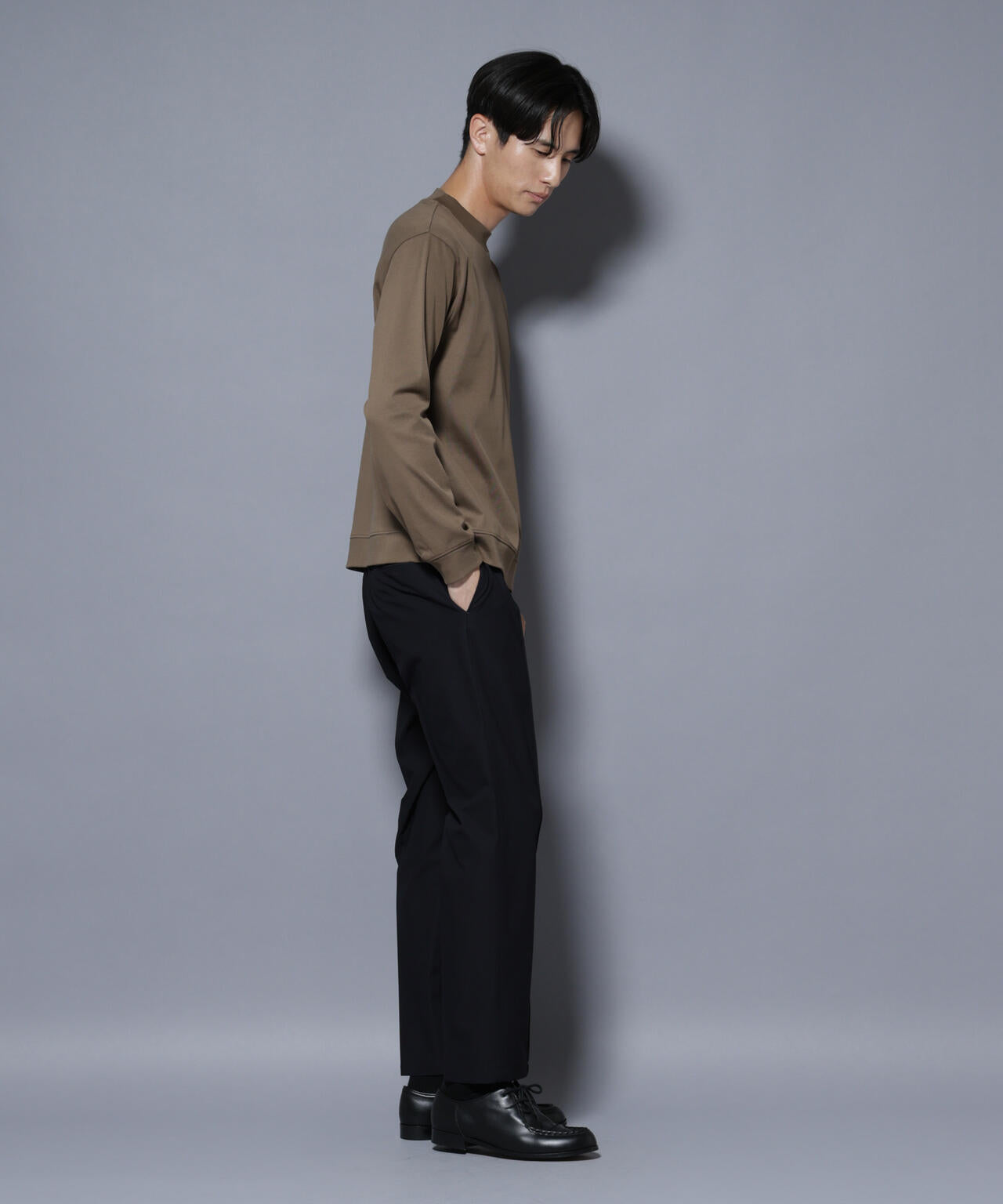 「FORMAL JERSEY」モックネックカットソー長袖