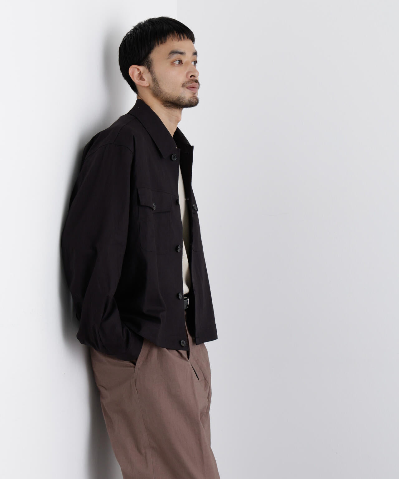 「FRENCH LINEN」リネンコットンシャツブルゾン