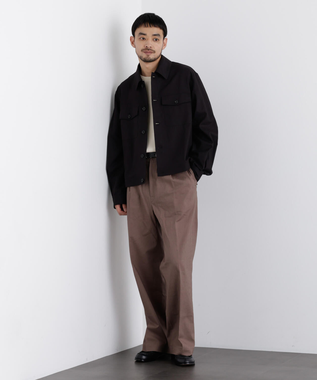「FRENCH LINEN」リネンコットンシャツブルゾン