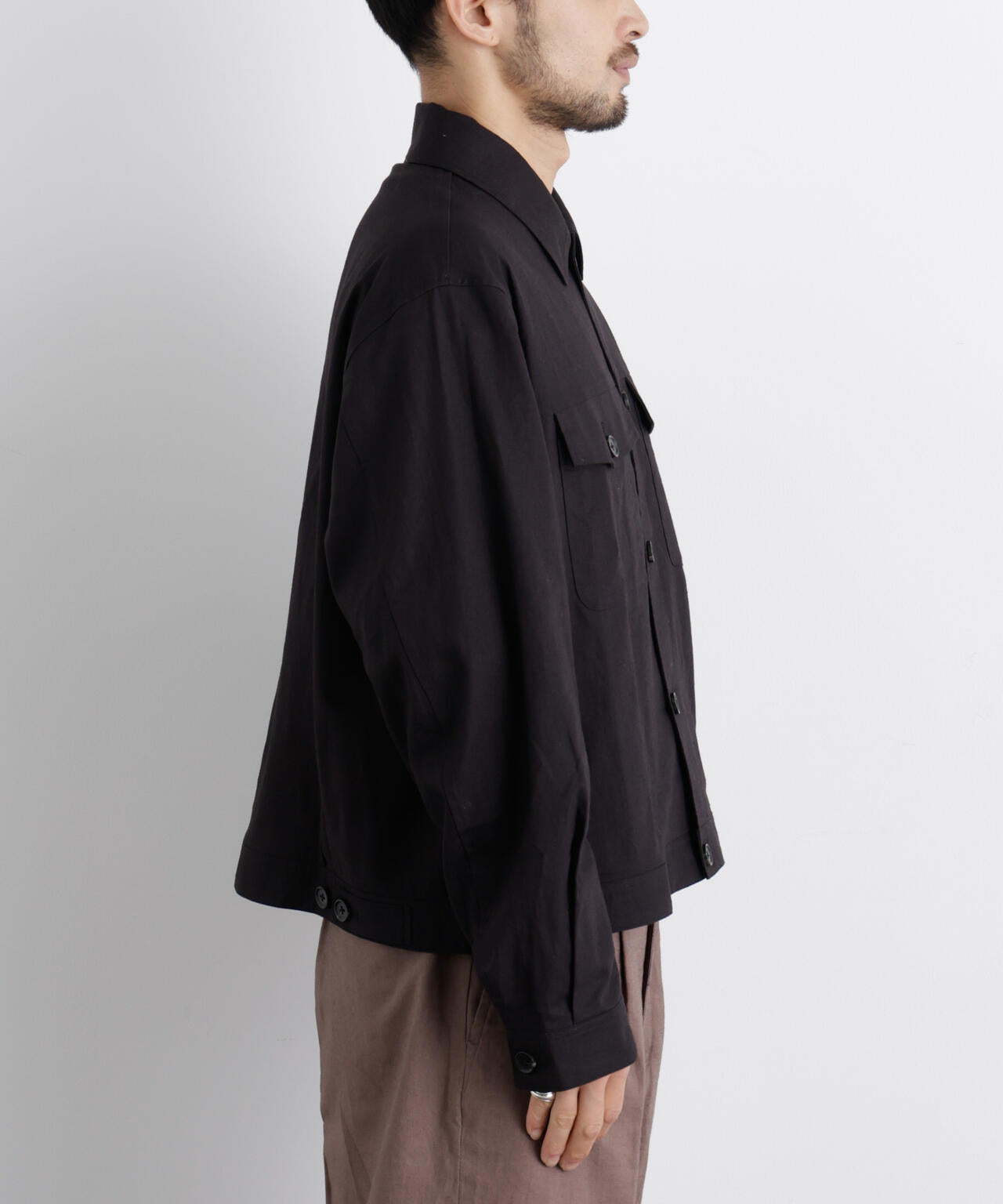 「FRENCH LINEN」リネンコットンシャツブルゾン