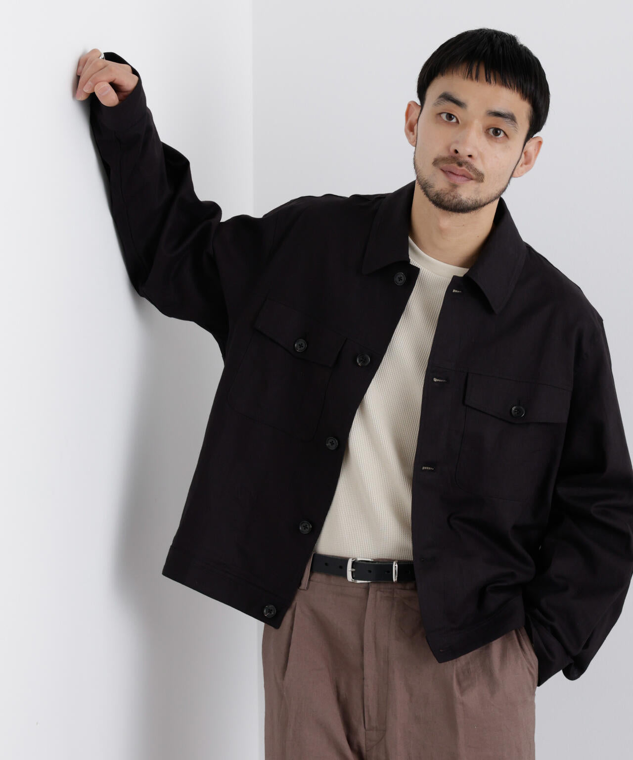 「FRENCH LINEN」リネンコットンシャツブルゾン