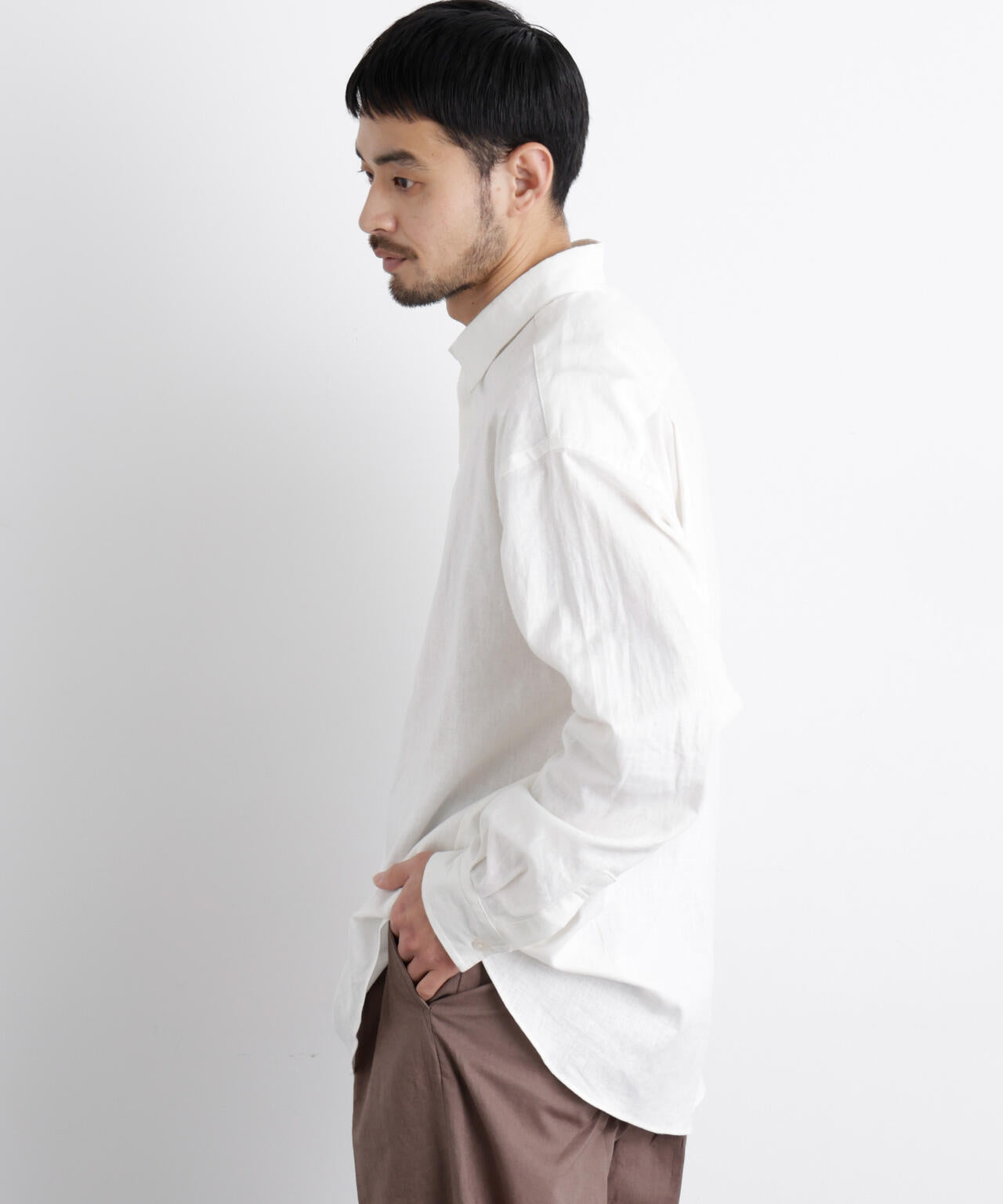 「FRENCH LINEN」リネンコットンレギュラーシャツ