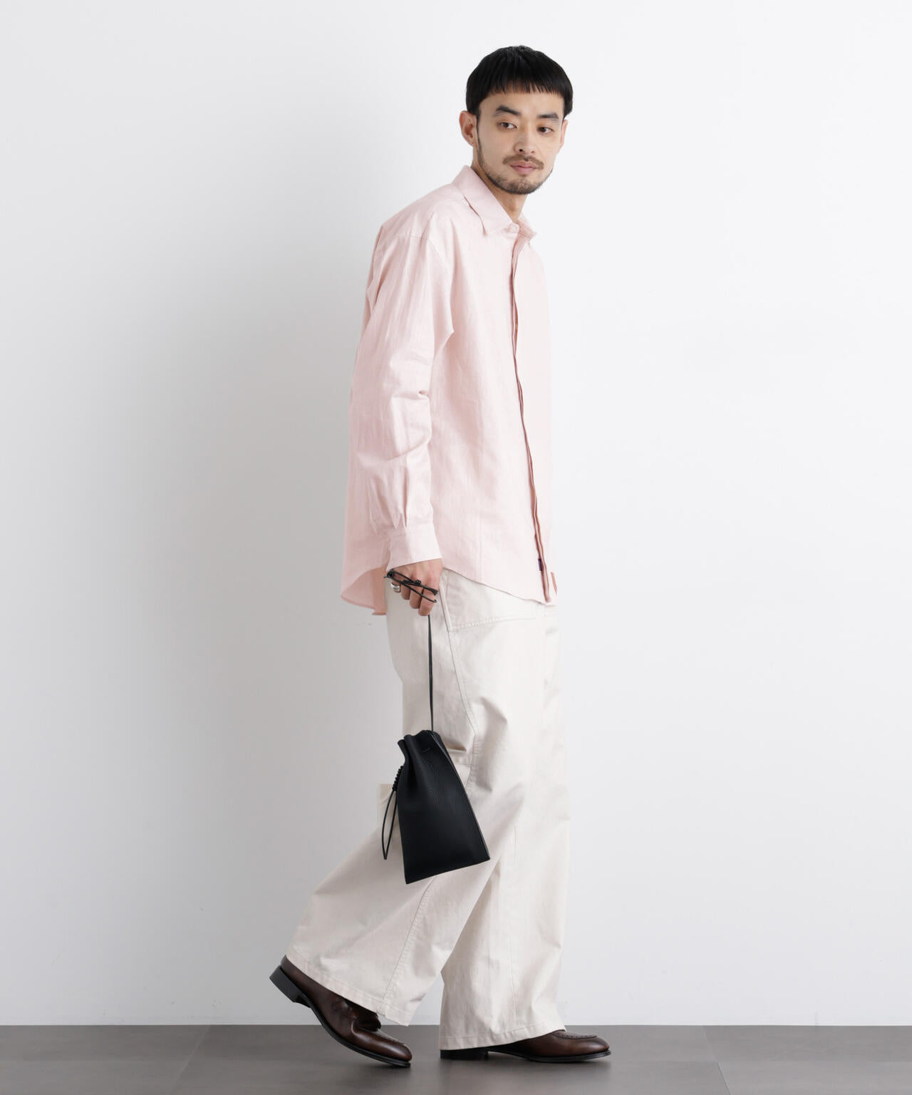 「FRENCH LINEN」リネンコットンレギュラーシャツ