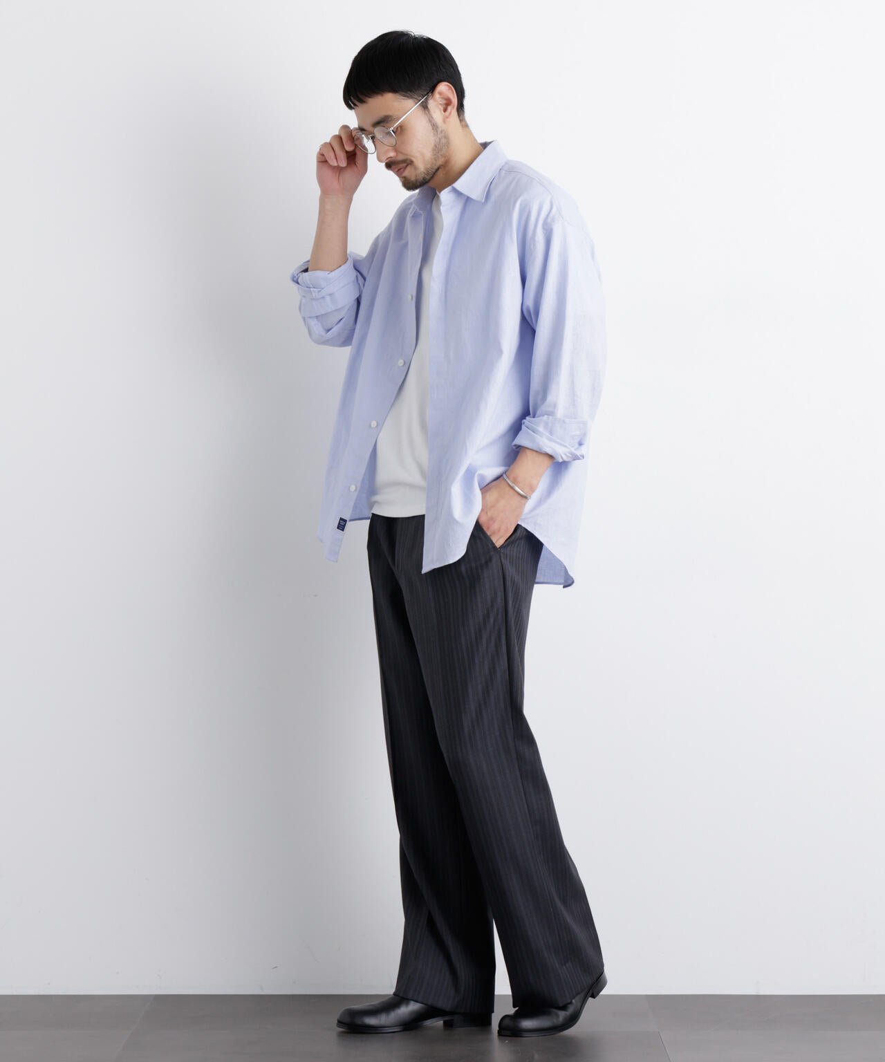 「FRENCH LINEN」リネンコットンレギュラーシャツ