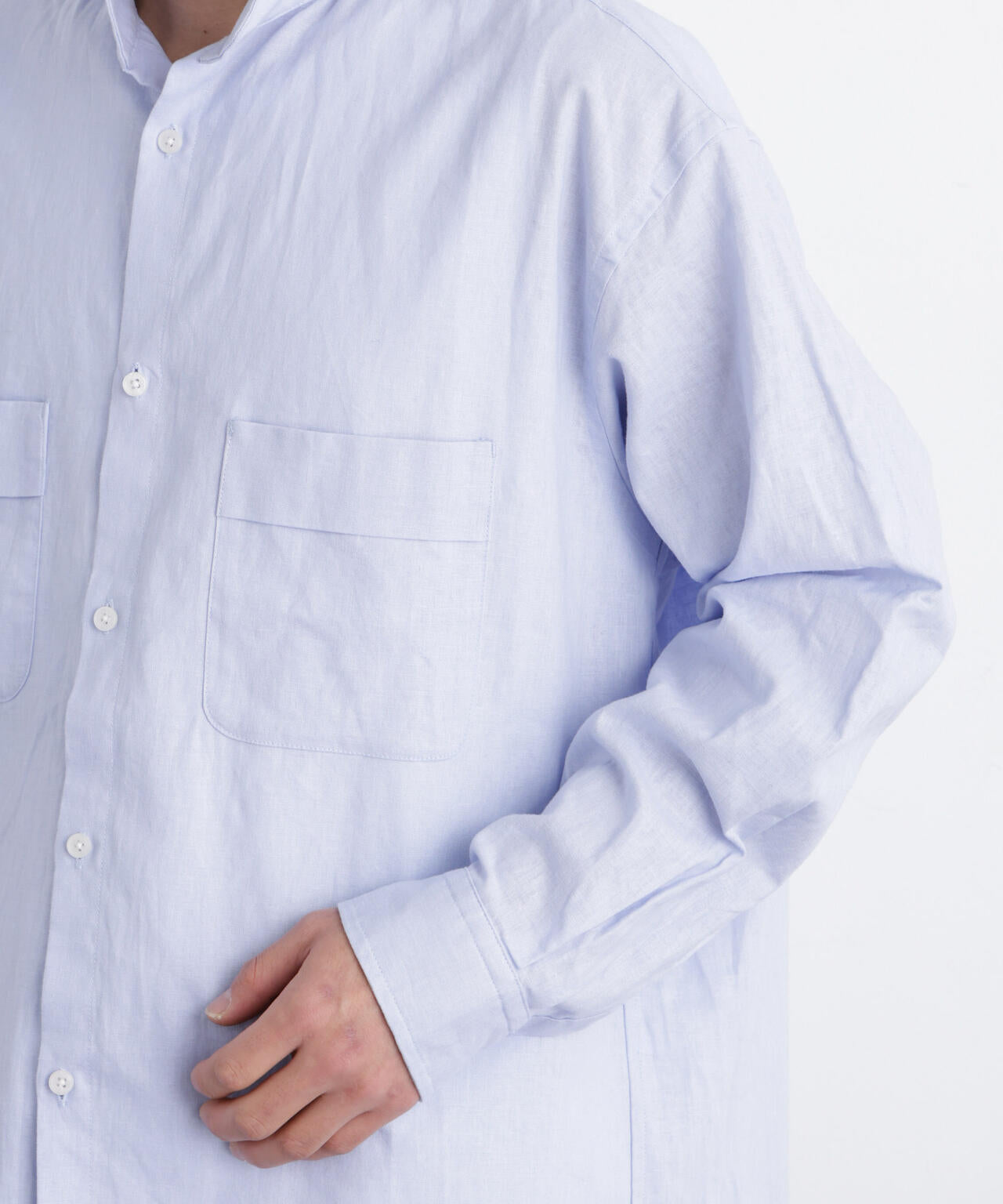 「FRENCH LINEN」リネンコットンスタンドシャツ