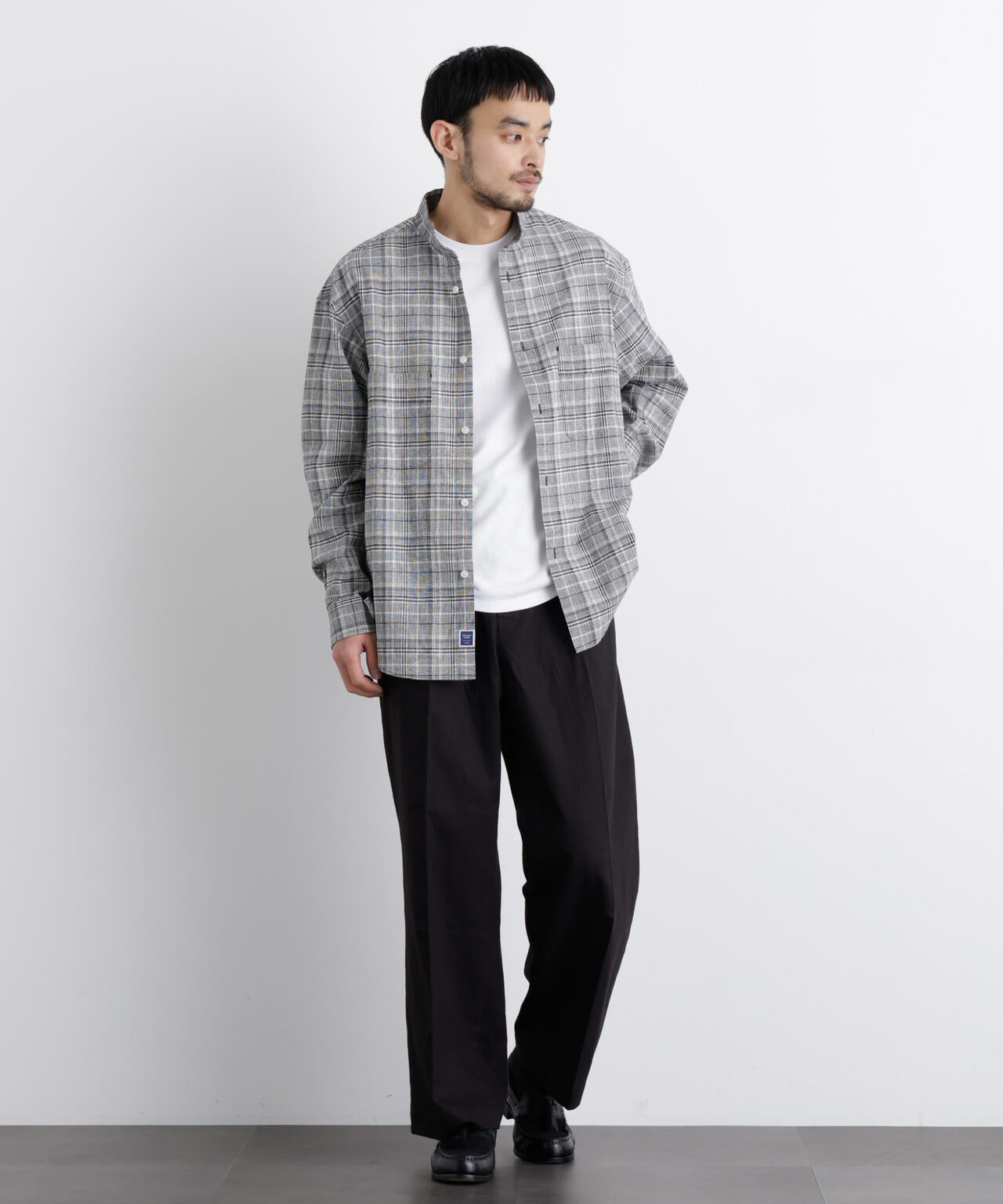 「FRENCH LINEN」リネンコットンスタンドシャツ