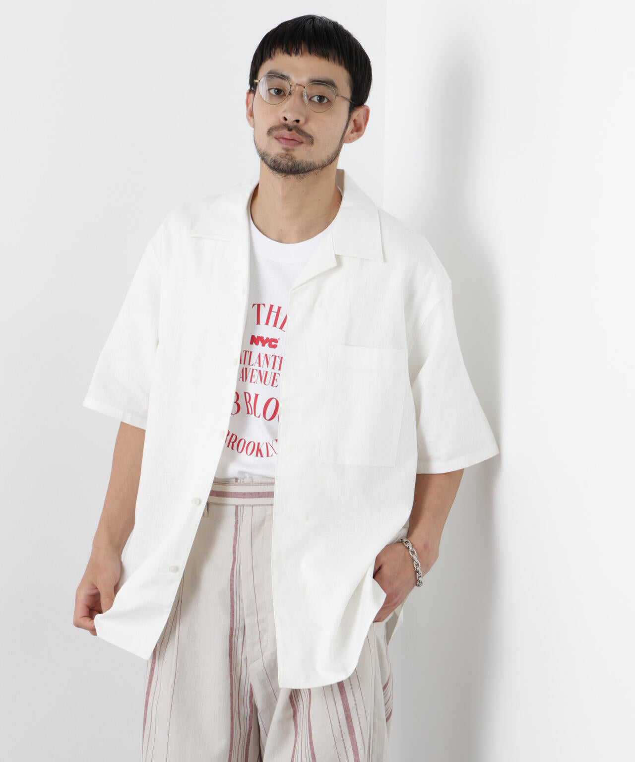 ｢FRENCH LINEN｣ フライフロント半袖シャツ