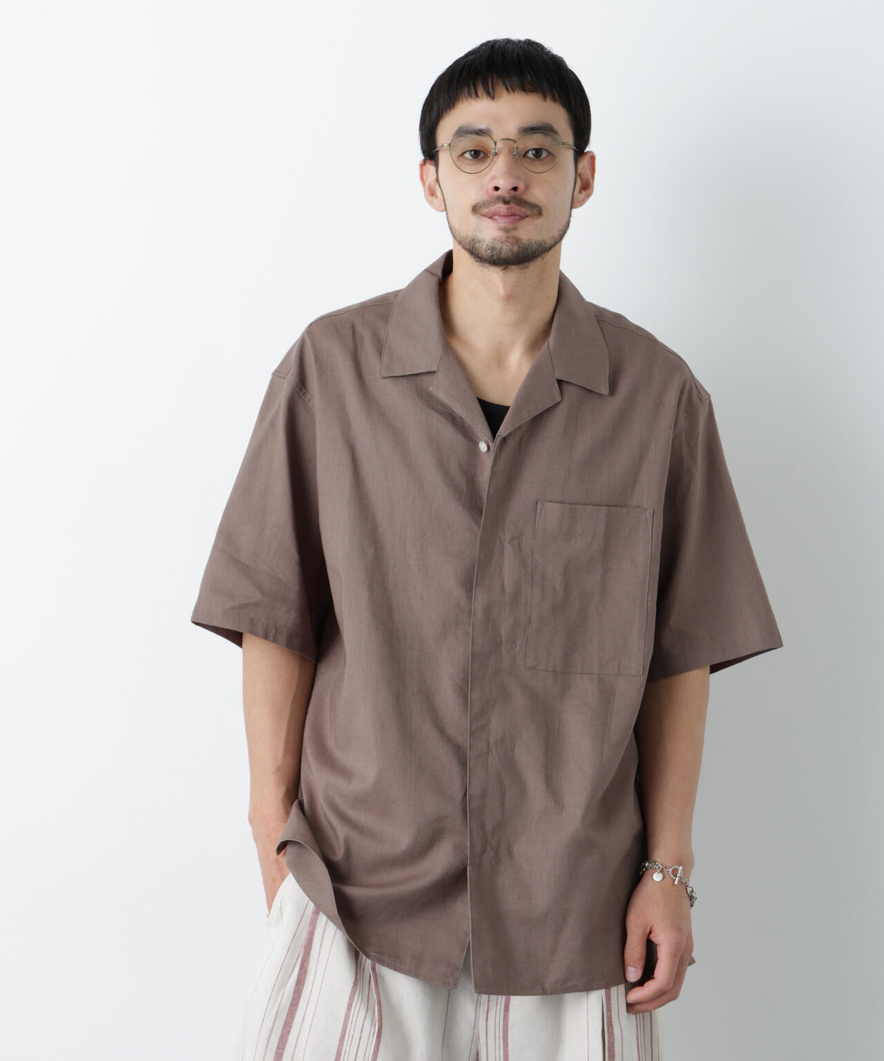 ｢FRENCH LINEN｣ フライフロント半袖シャツ