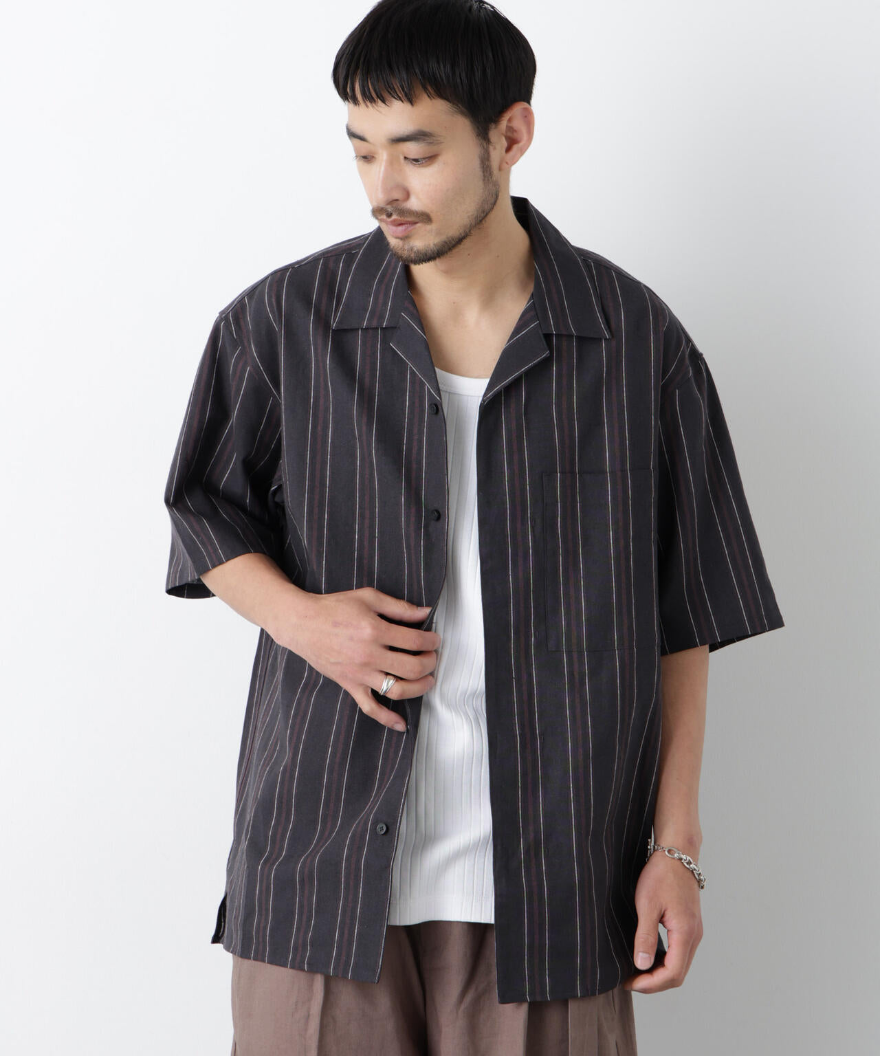 ｢FRENCH LINEN｣ フライフロント半袖シャツ
